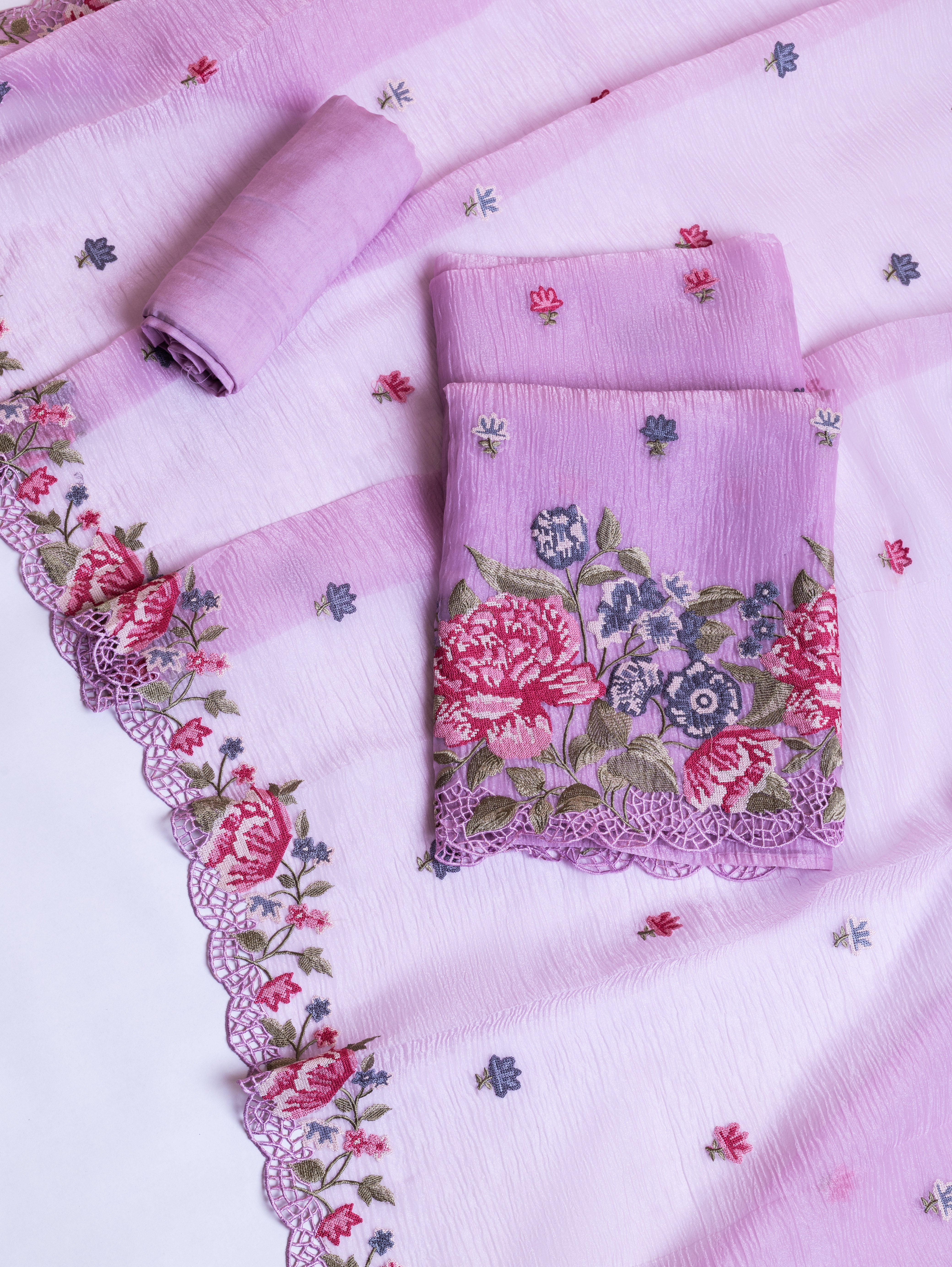 Luxe Lavender Shimmer Crush Organza