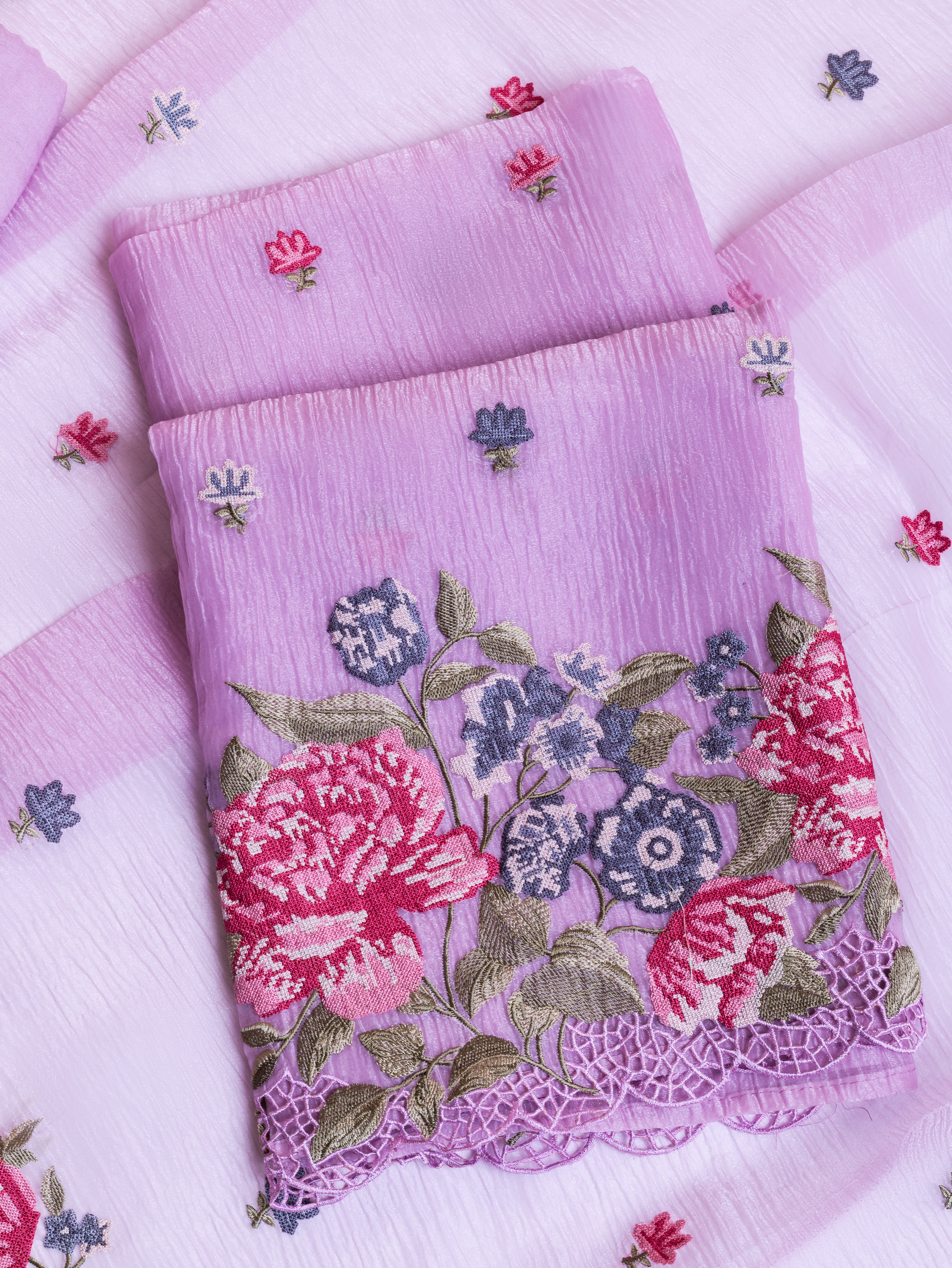 Luxe Lavender Shimmer Crush Organza