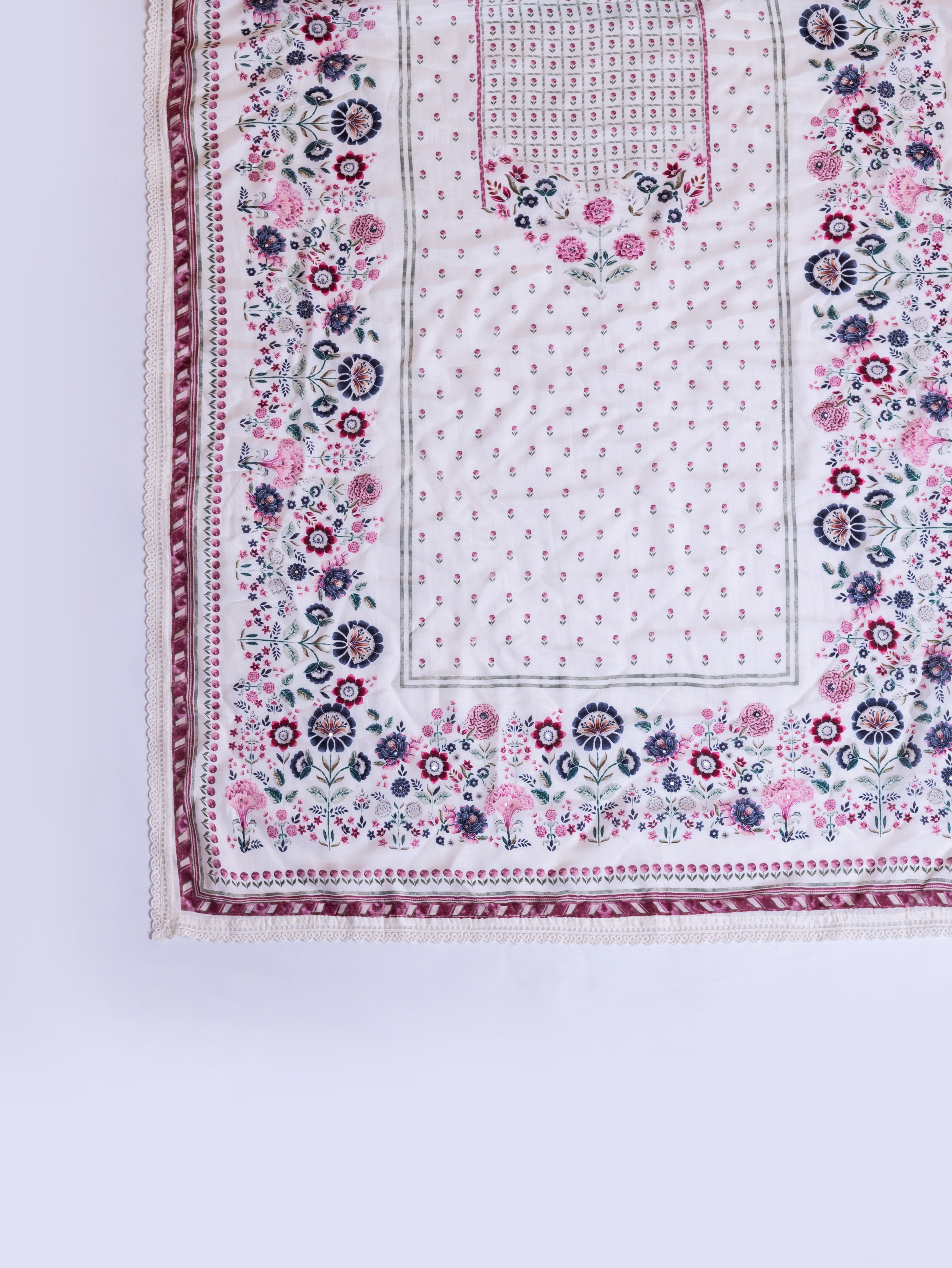 Afreen Off-White Muslin Suit Set