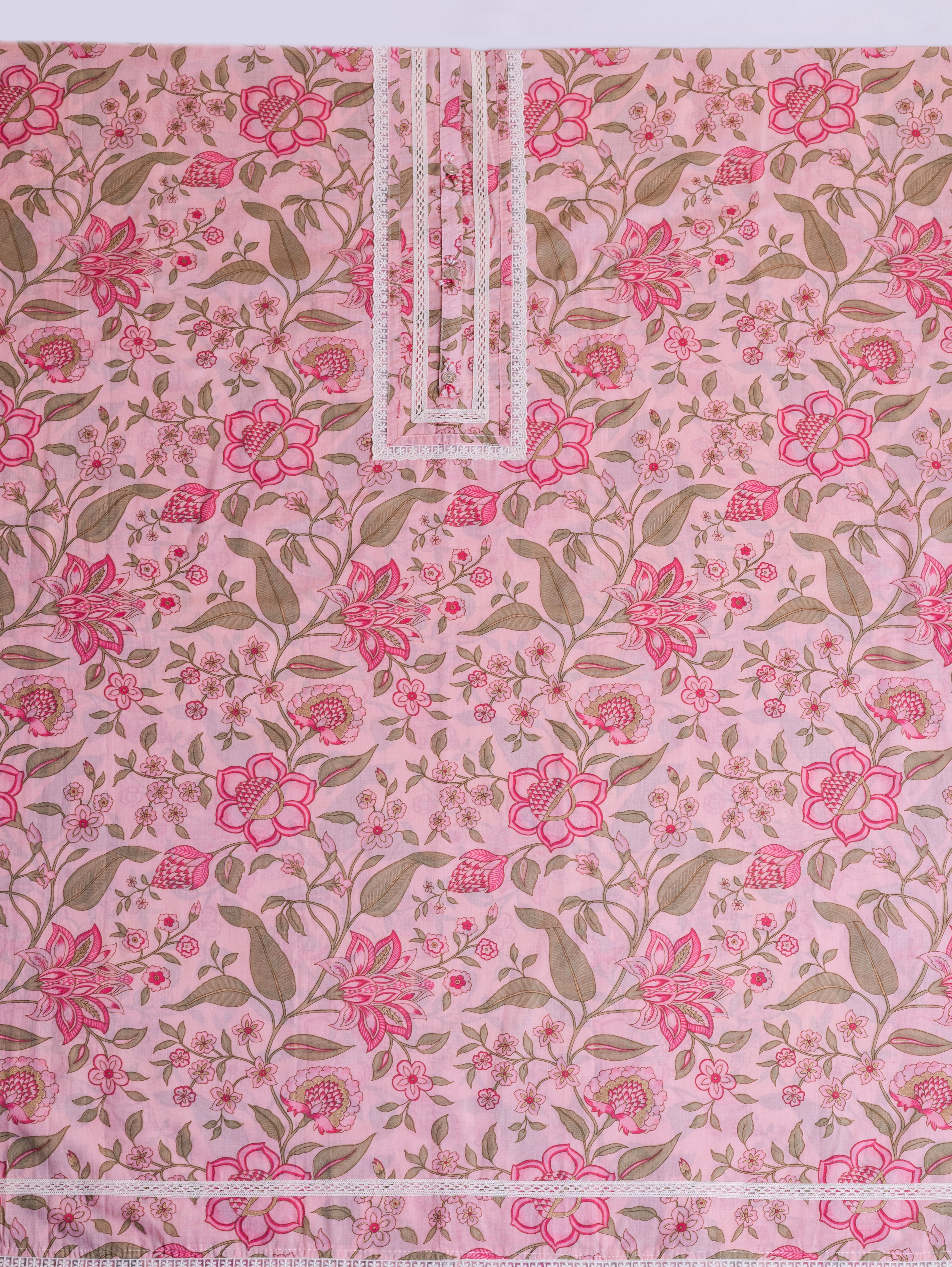 Afreen Pink Cotton Suit Set