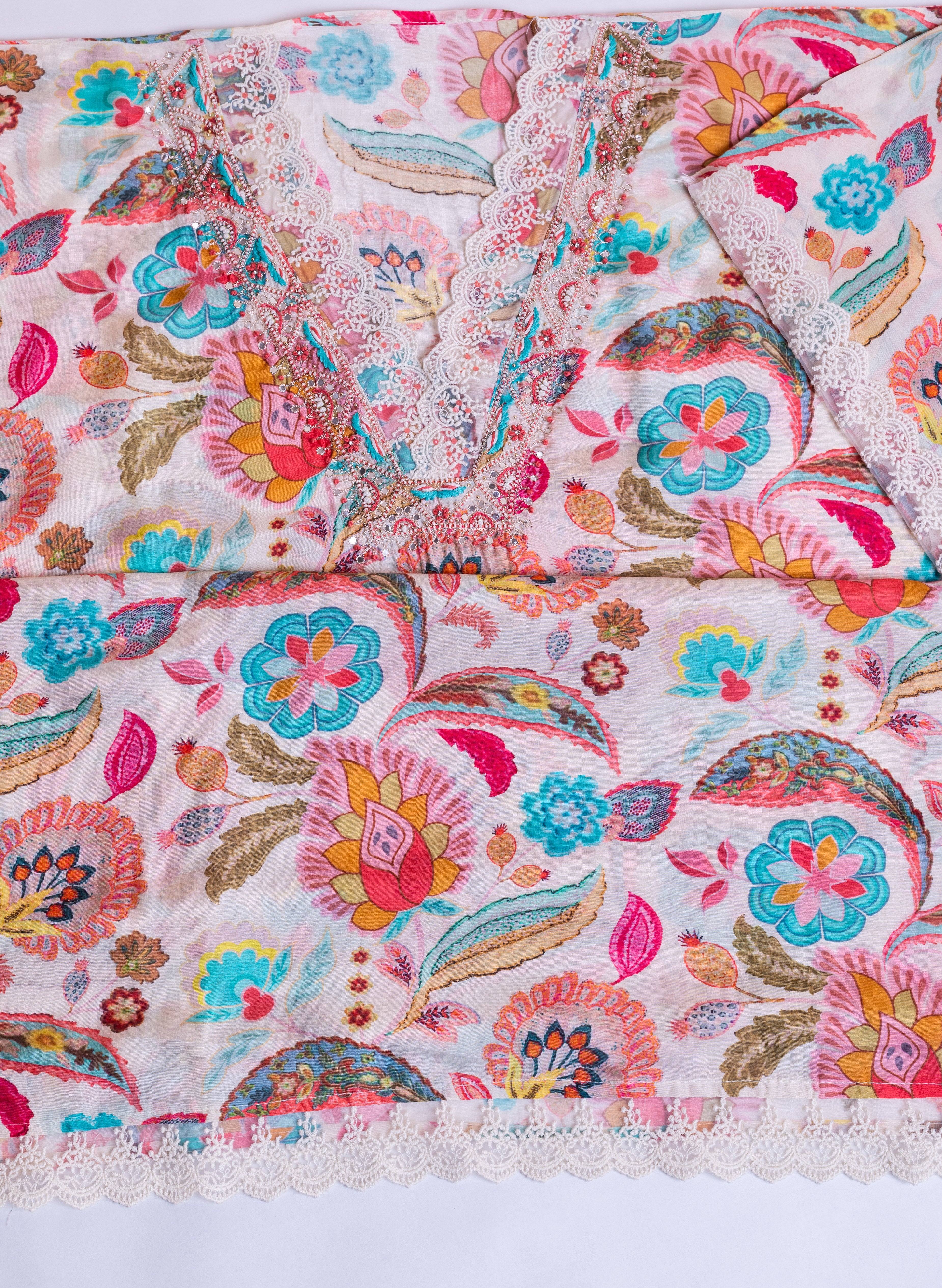 Afreen Multi-colour Muslin Suit Set