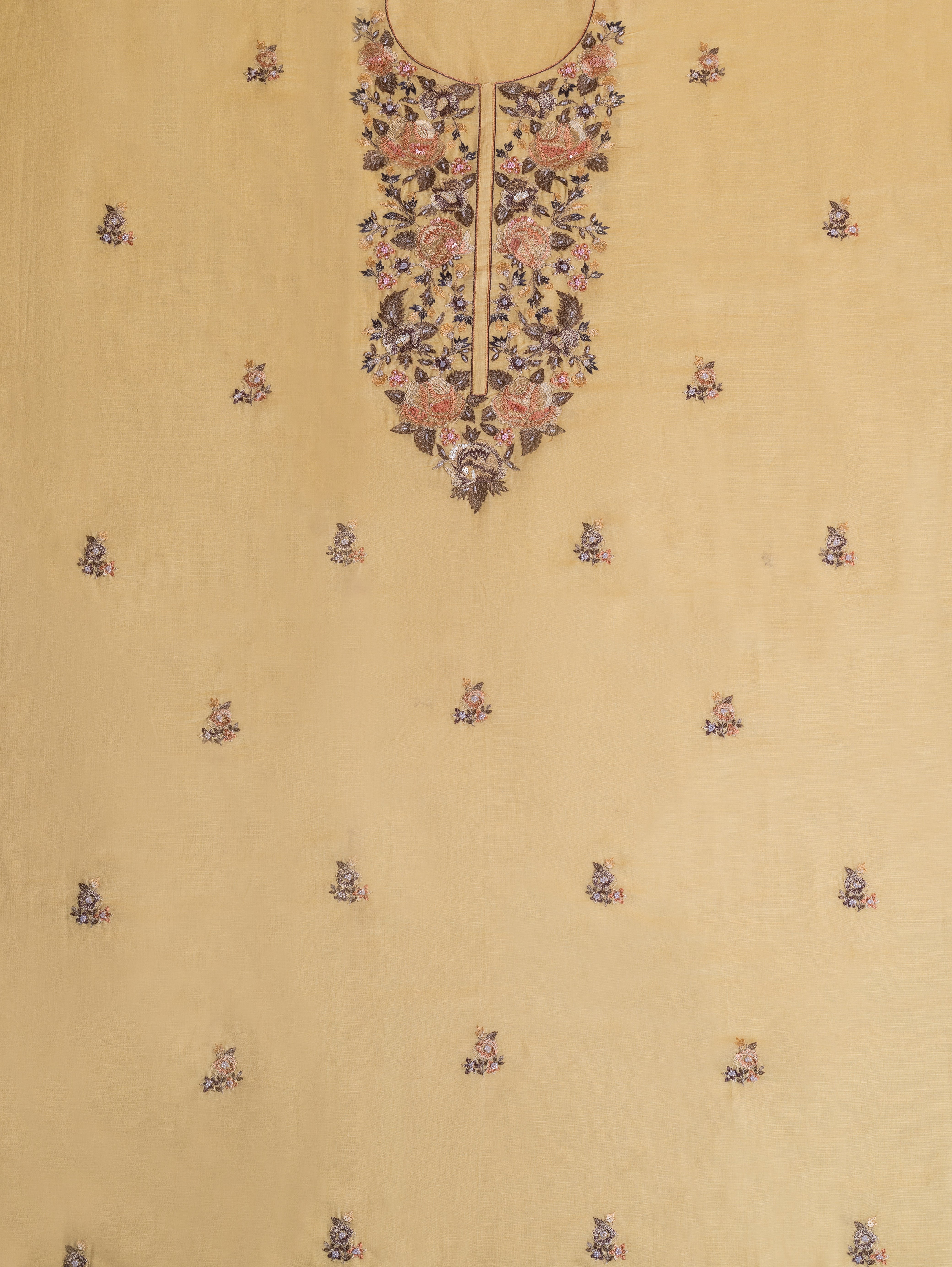 Linen Yellow Linen Cotton Suit Set