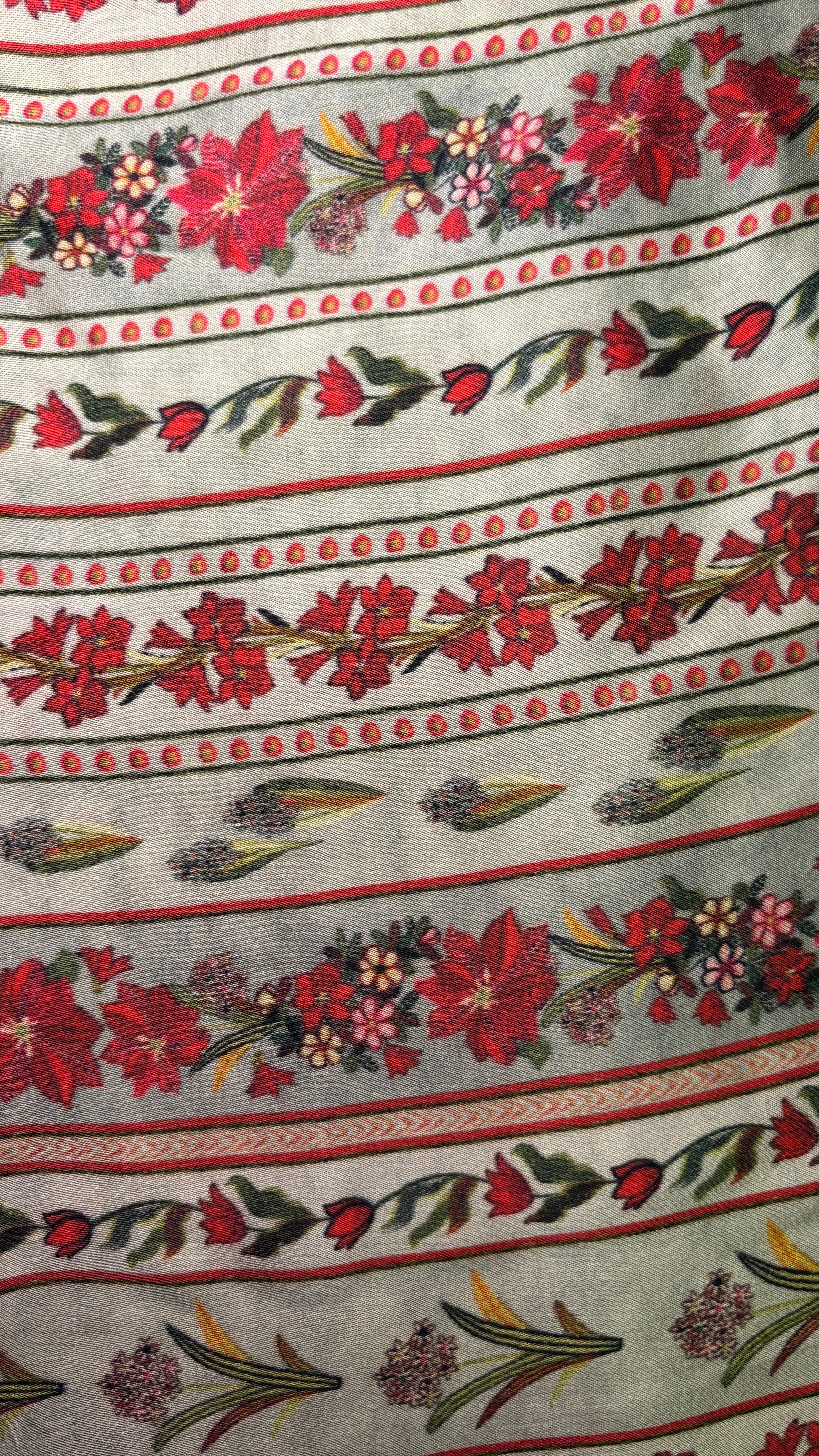 Pista Green Floral Border Modal Fabric Sterling House