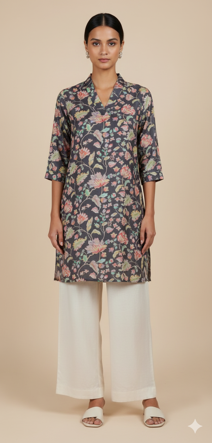 Afreen Blue Floral Print Set