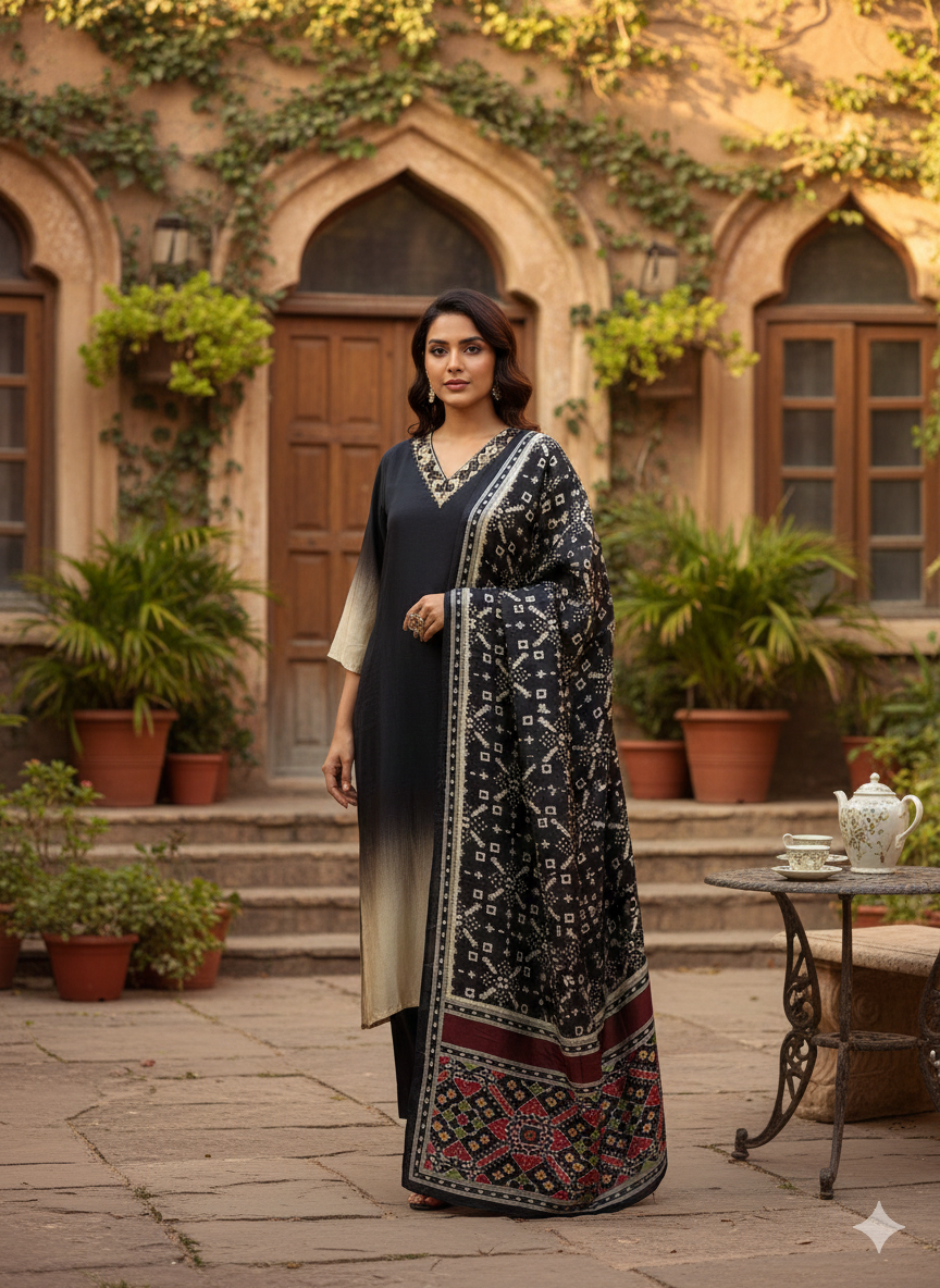 Luxe Black Ombre Suit Set