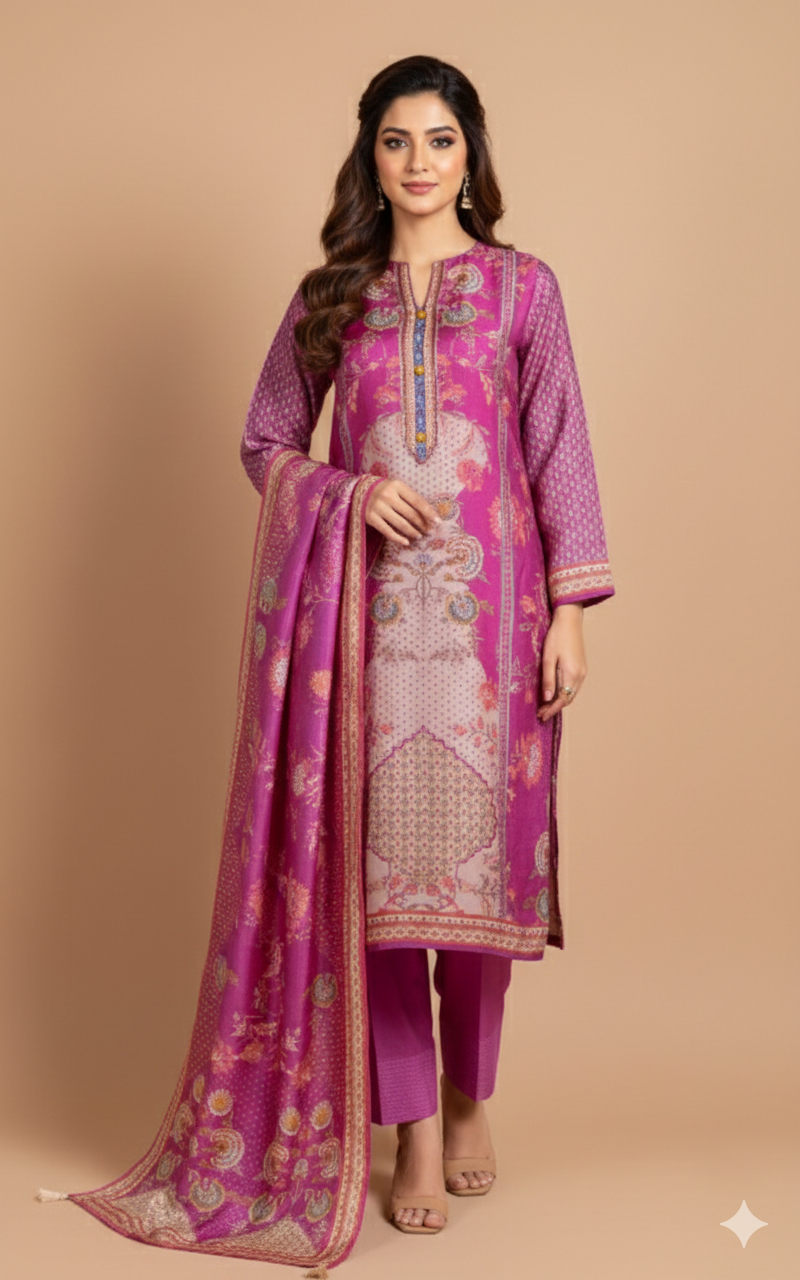 Luxe Muslin Pink Readymade Set