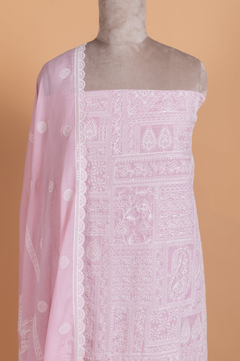 Pink Cotton Unstitched suit