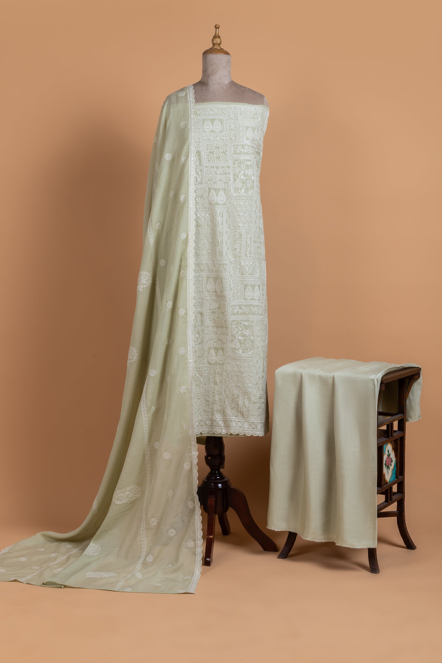 Anokhi Green Cotton Unstitched suit