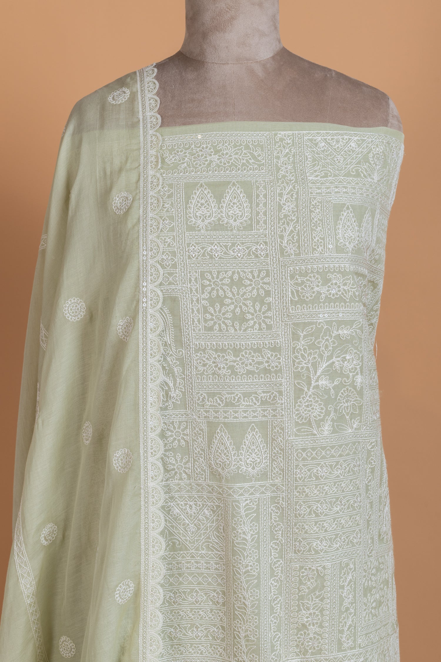 Anokhi Green Cotton Unstitched suit
