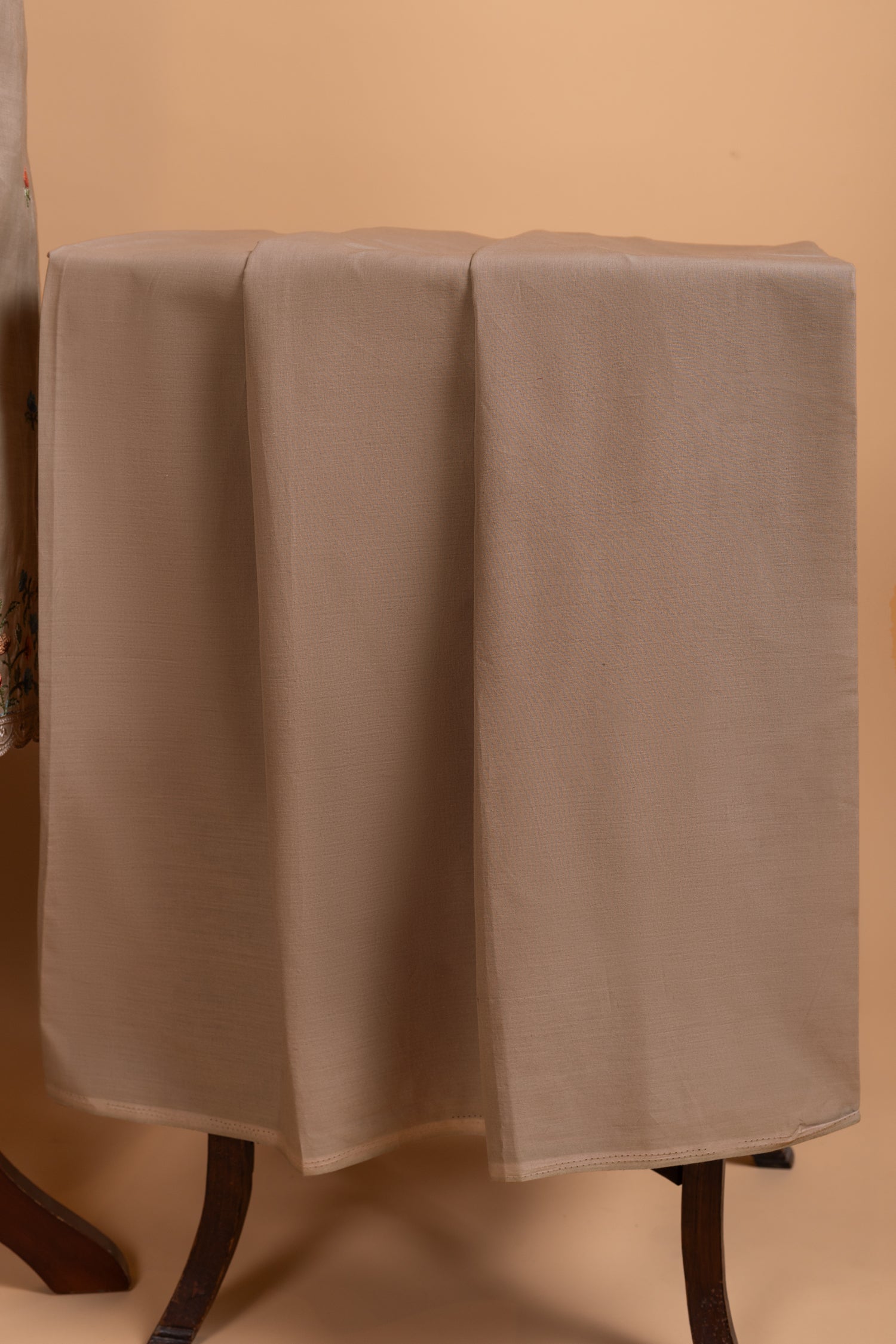 Anokhi Taupe Cotton Unstitched suit