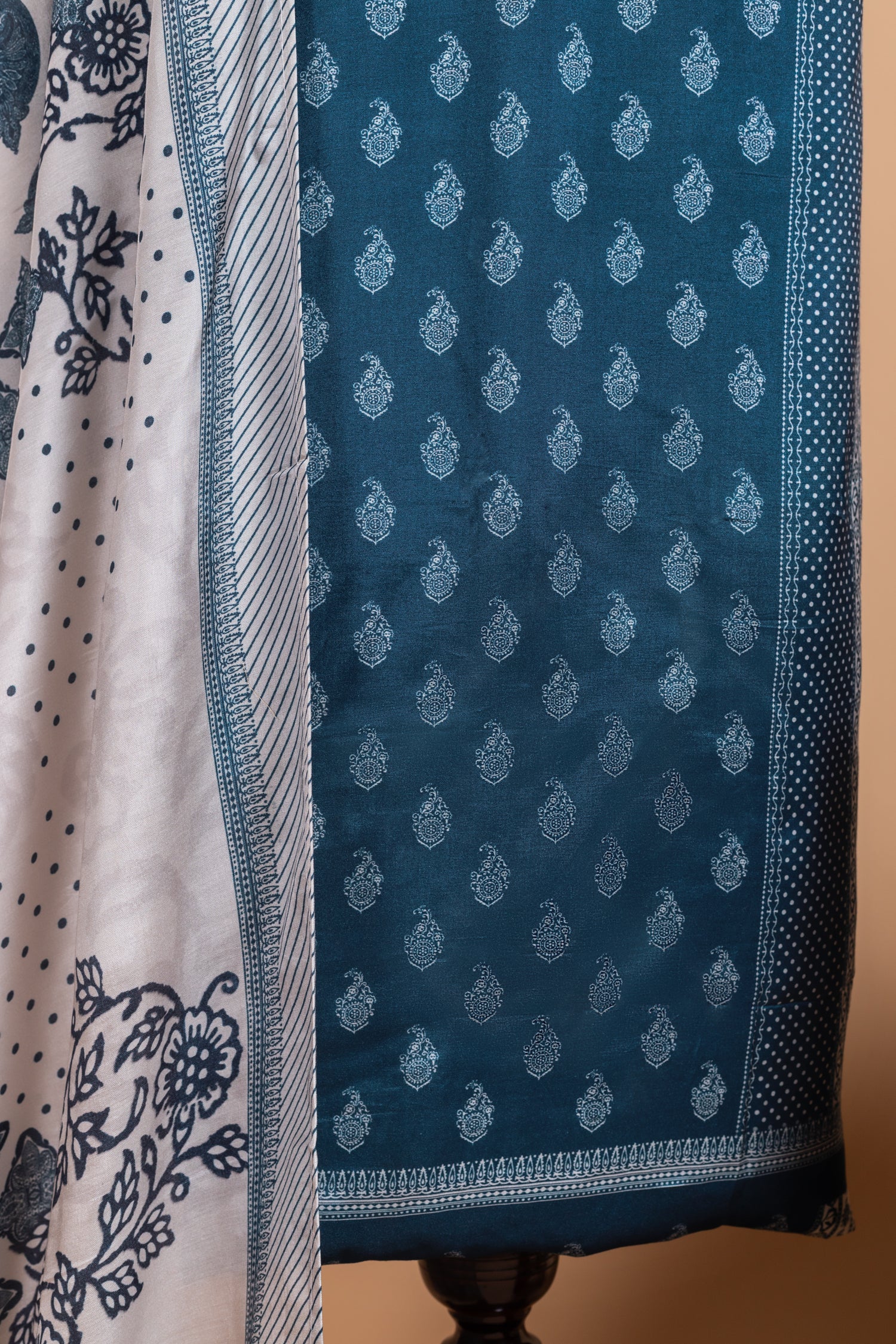 Luxe Blue Muslin Unstitched suit