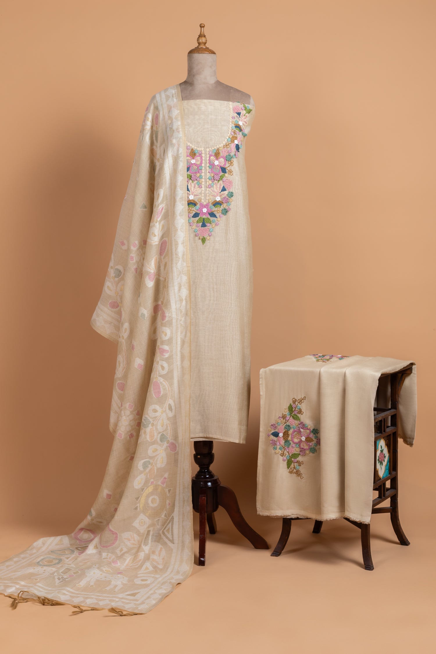 Linen Cotton Unstitched suit set
