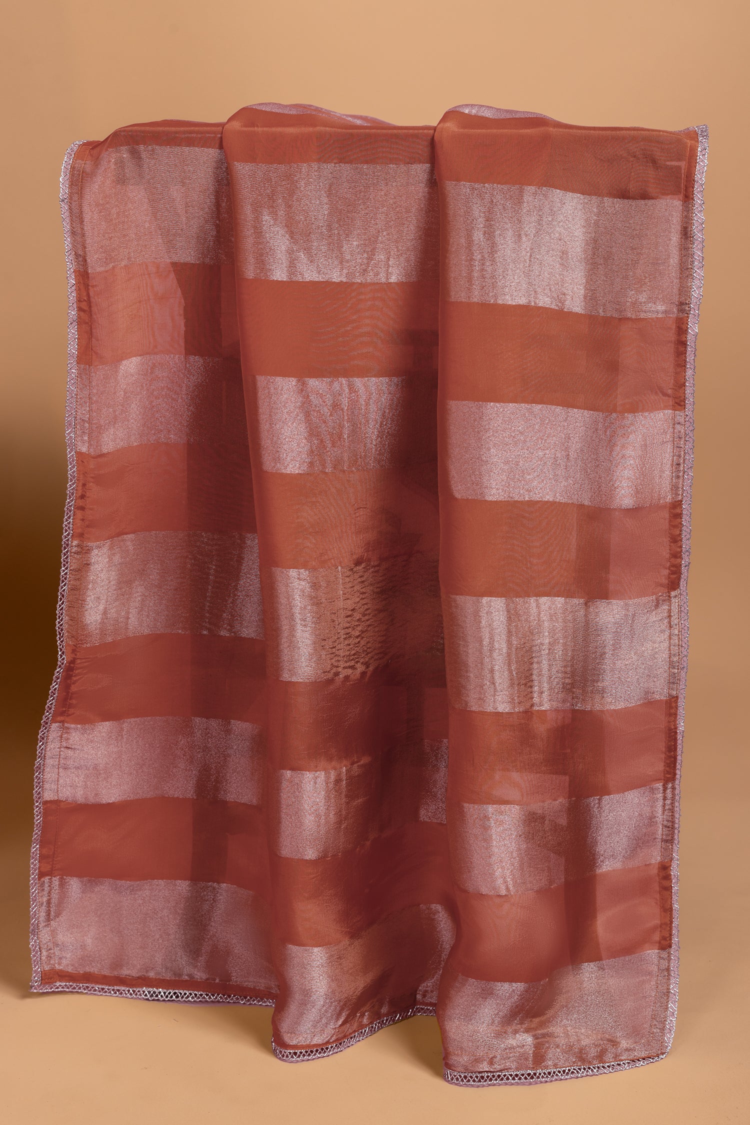 Rust A-Line Soft Silk Readymade Set