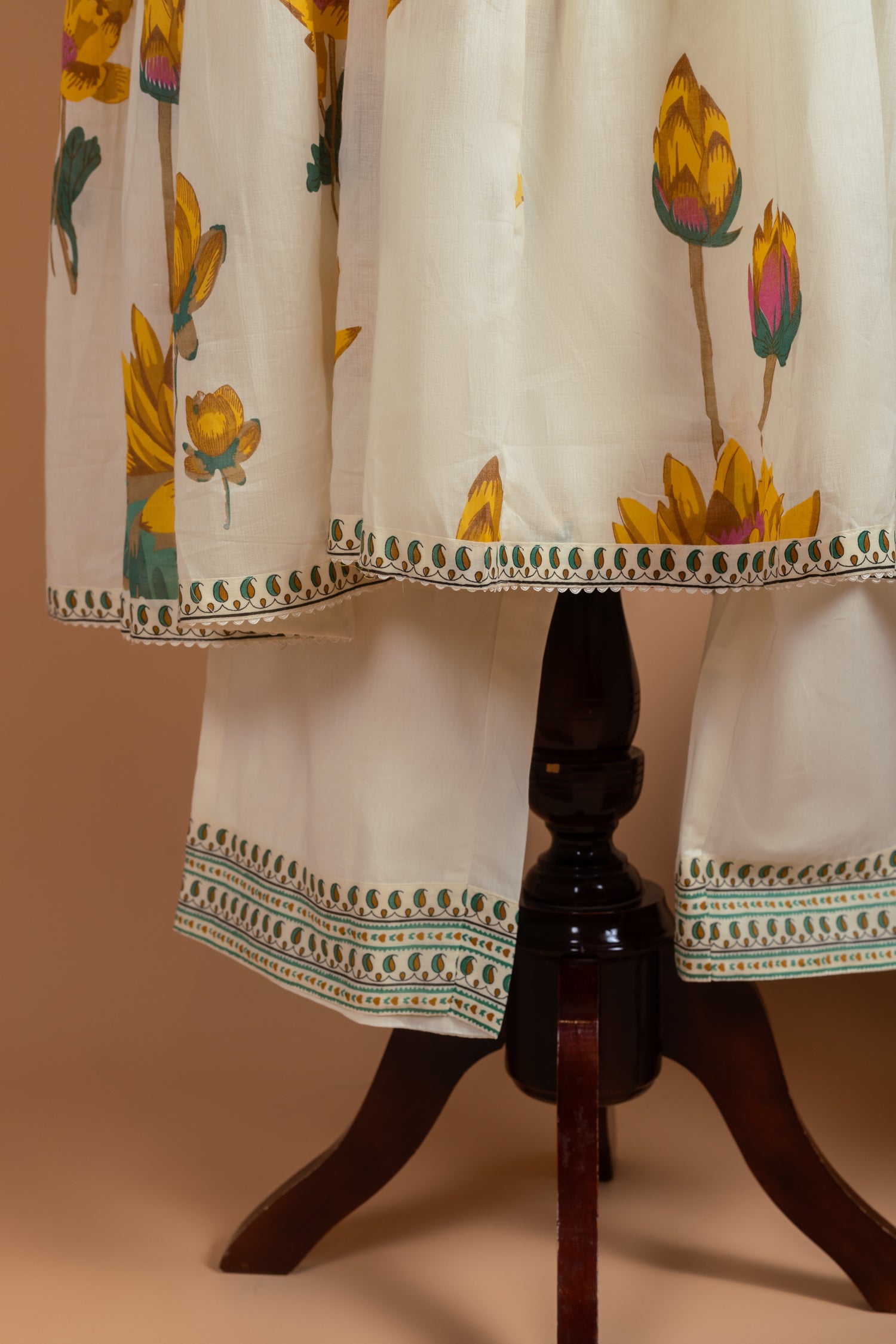 Afreen White with yellow A-Line Readymade Set