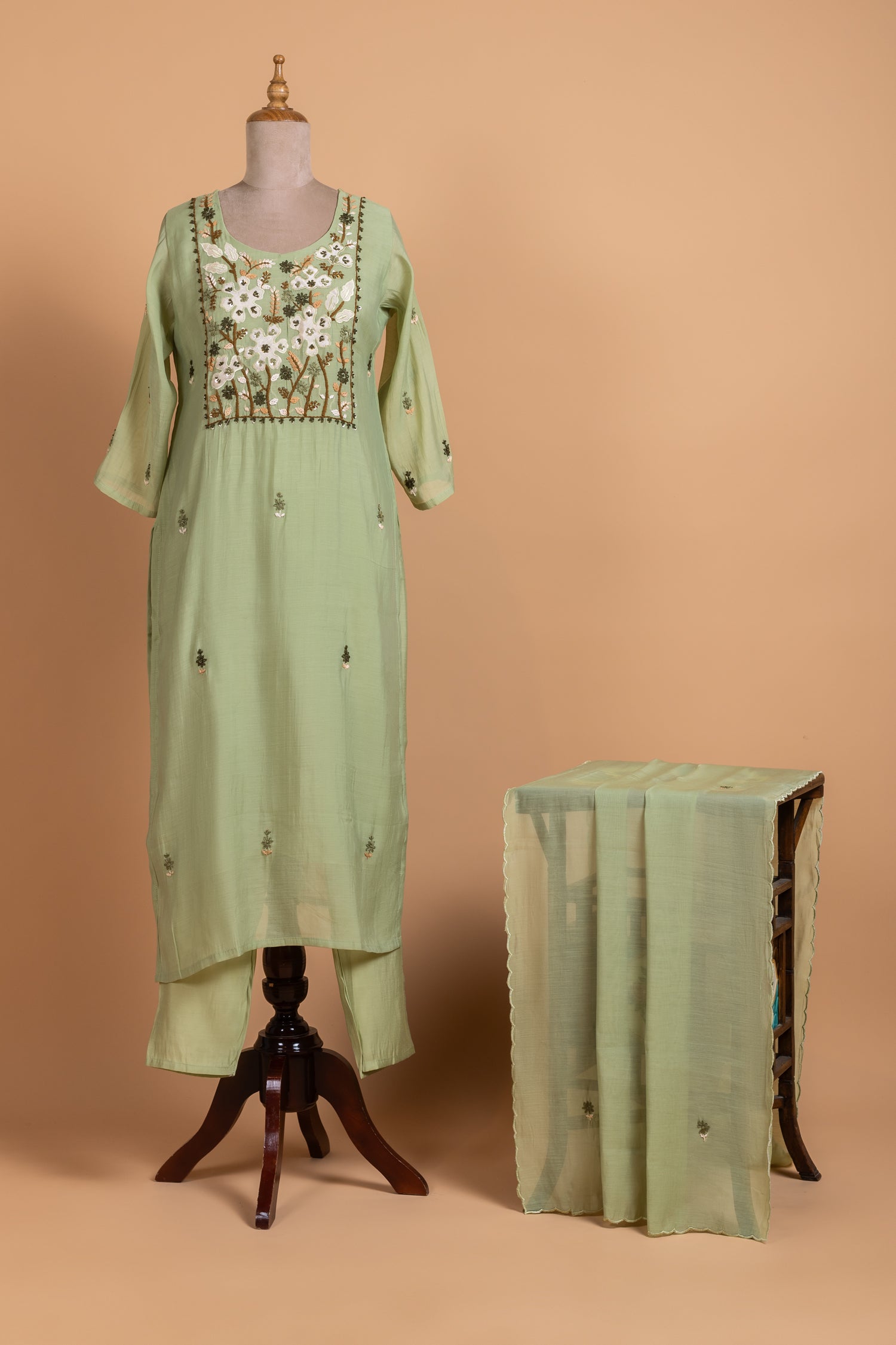 Anokhi Green Cotton Readymade Set
