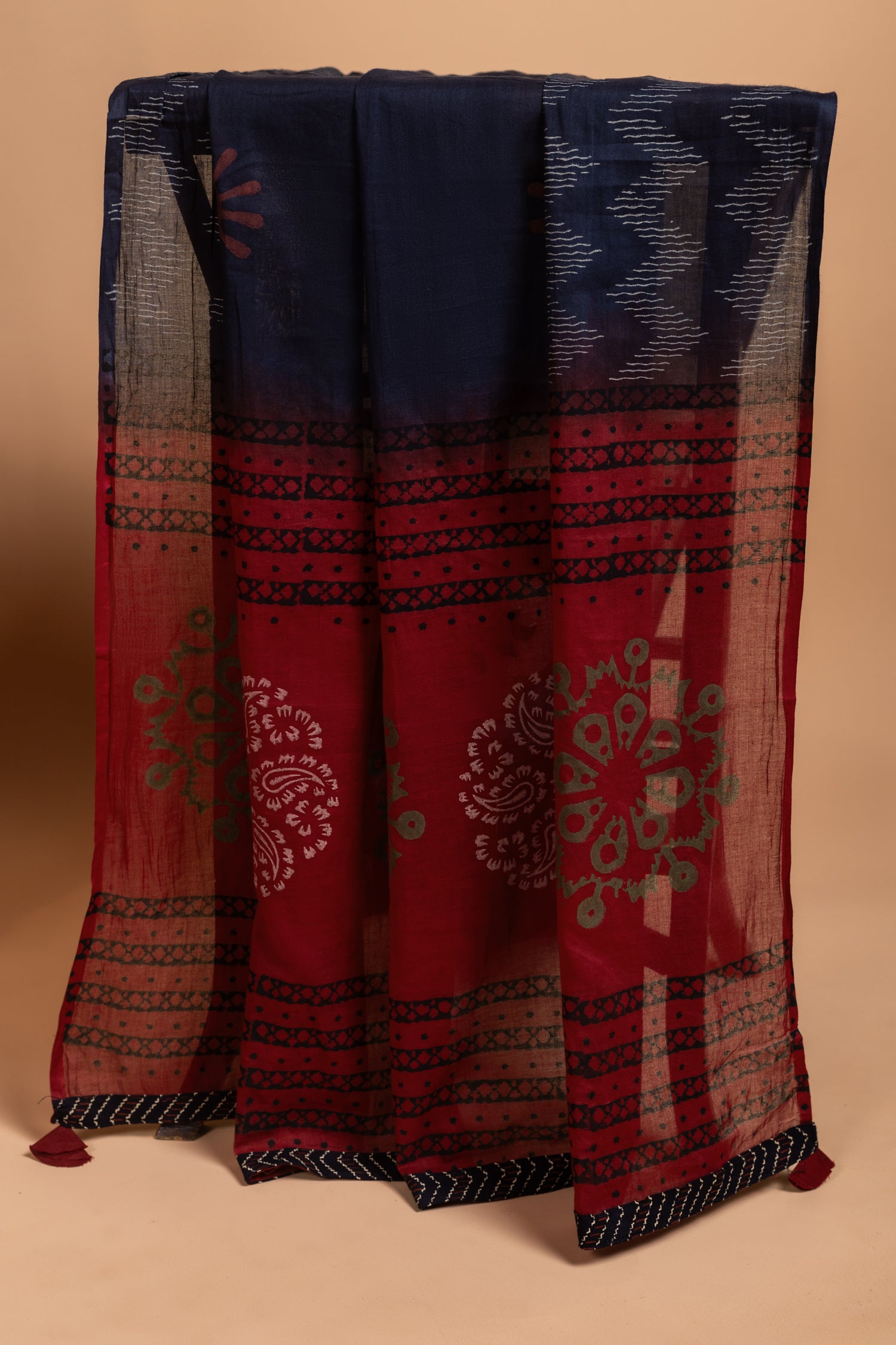 Afreen Maroon Cotton A-line Readymade set