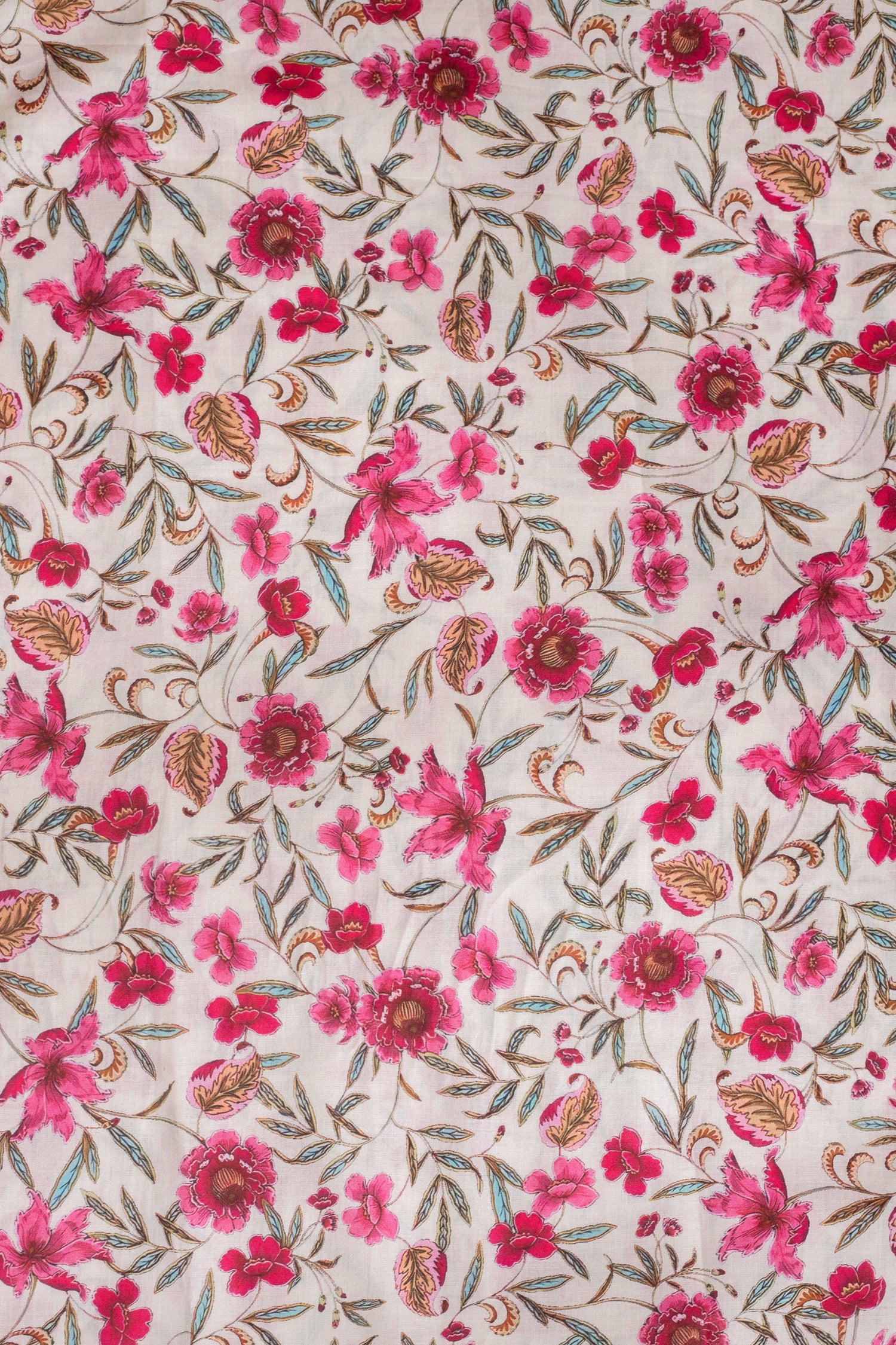 Afreen Pink Blossom cotton Blend fabric