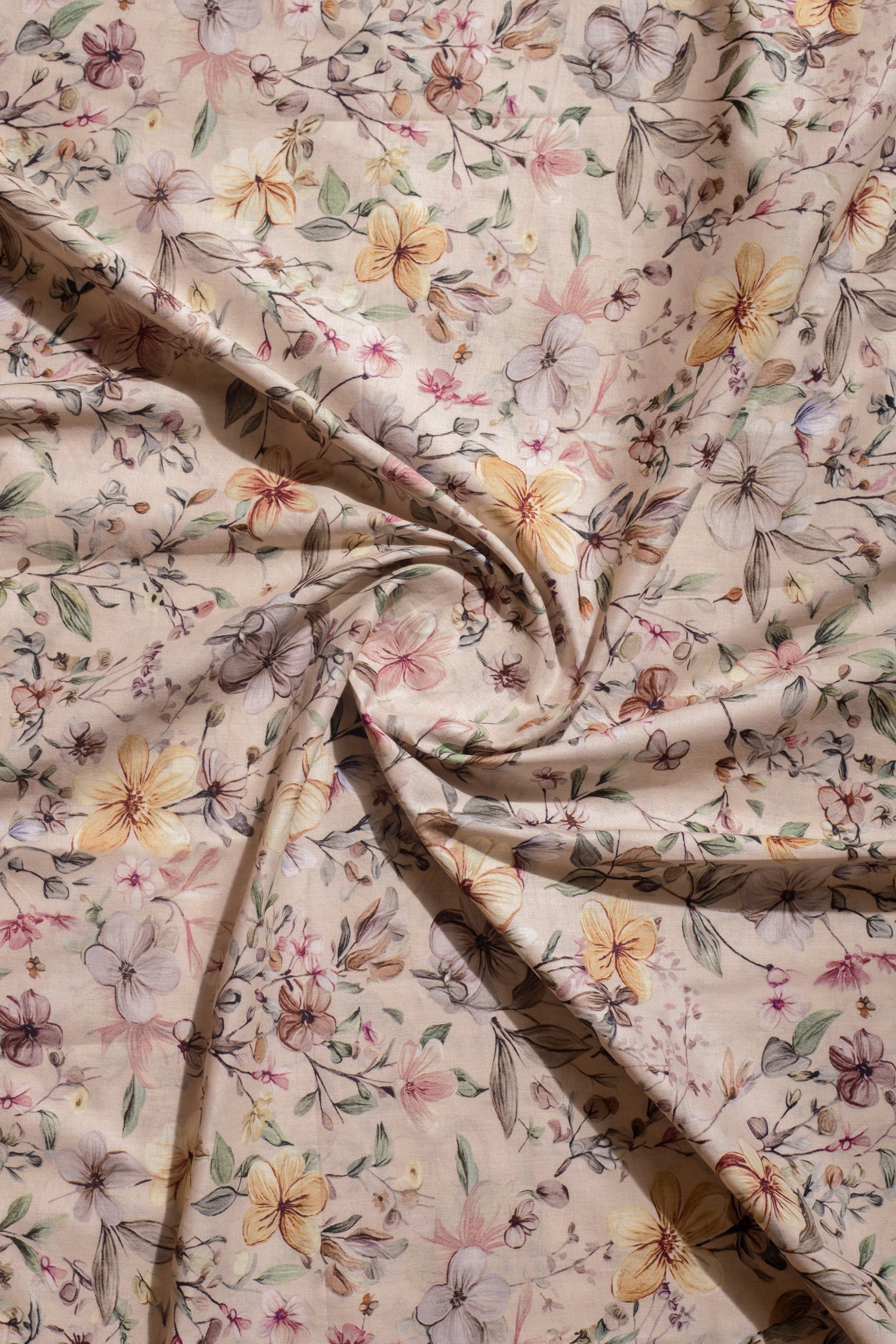 Afreen Pastel Paisley Printed cotton Blend Fabric