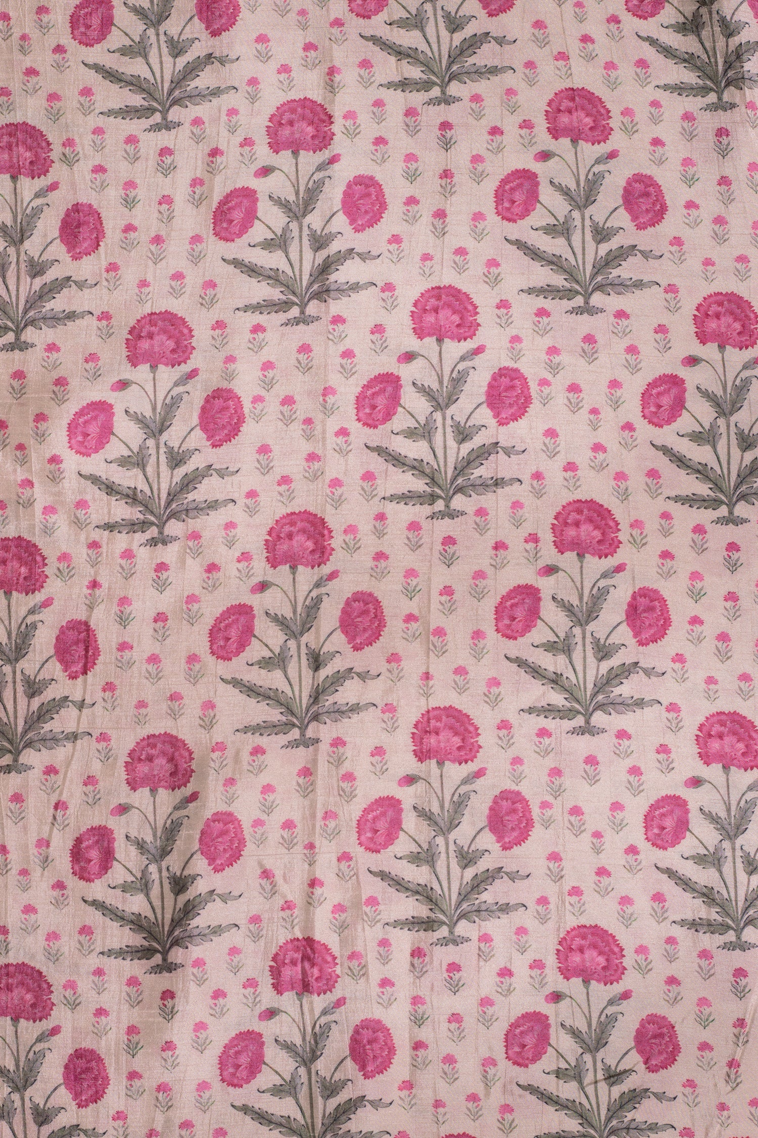 Luxe Pink Printed Silk Blend Fabric