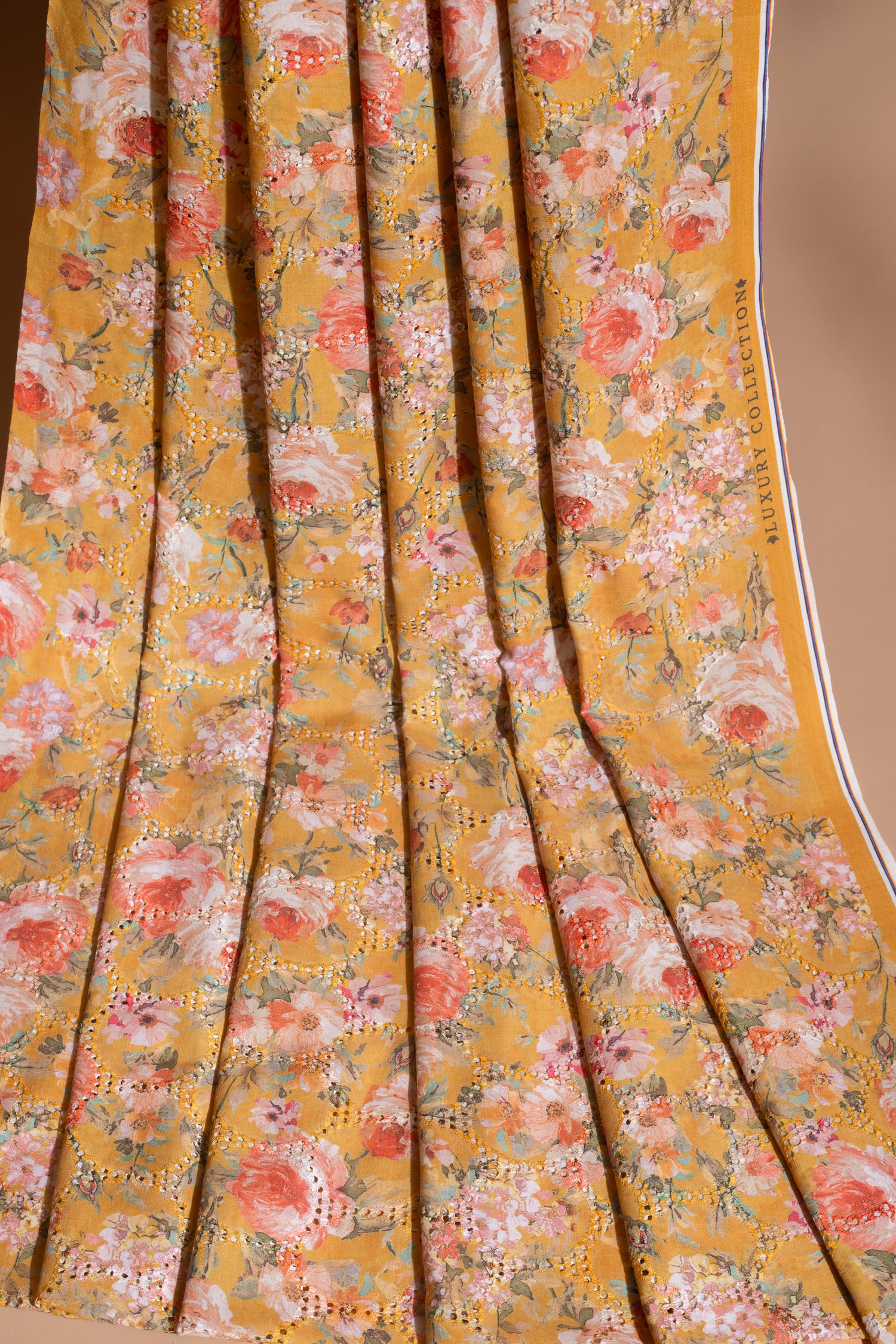 Roze Yellow Cotton Printed Fabric