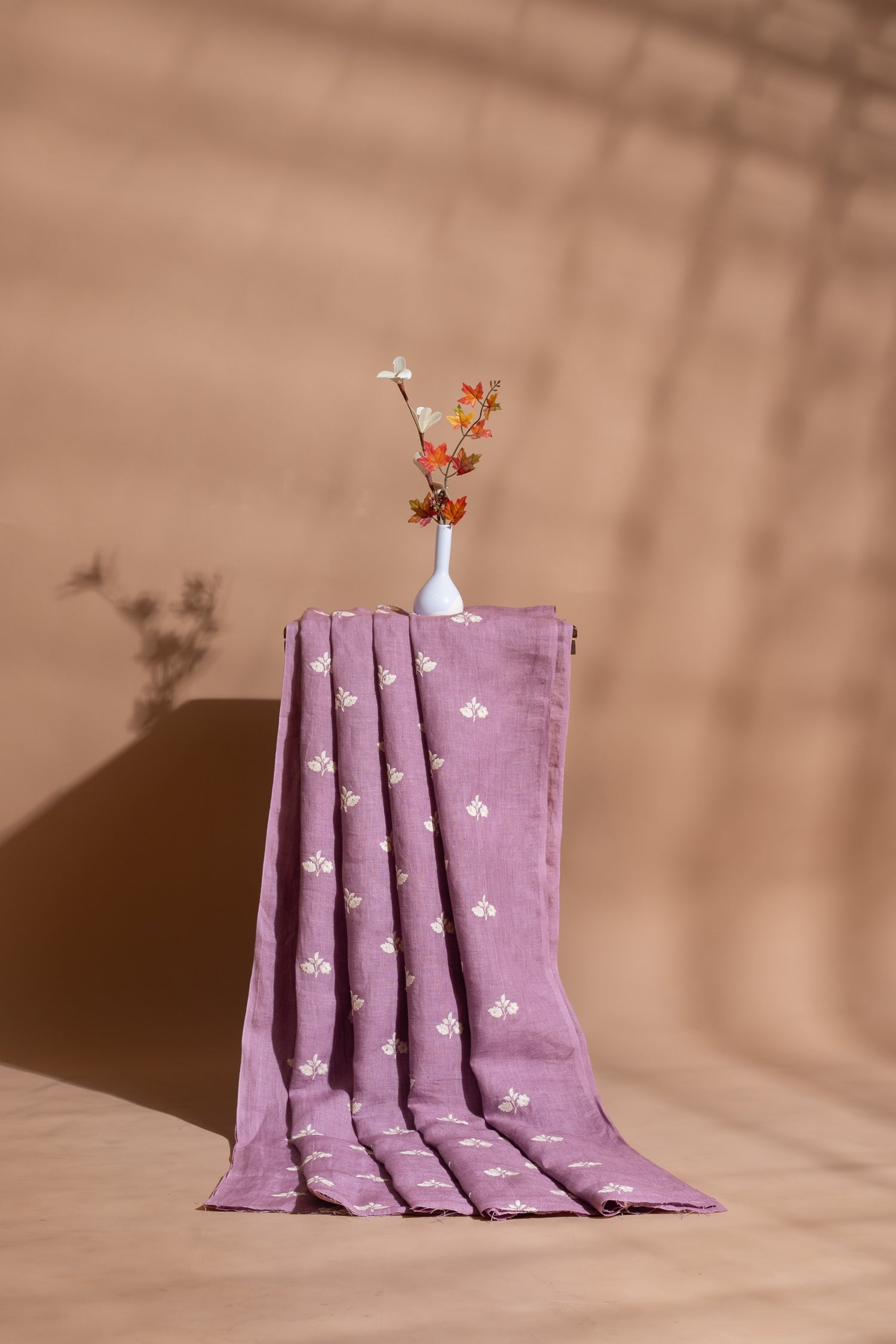 Linen Lilac Threadwork fabric