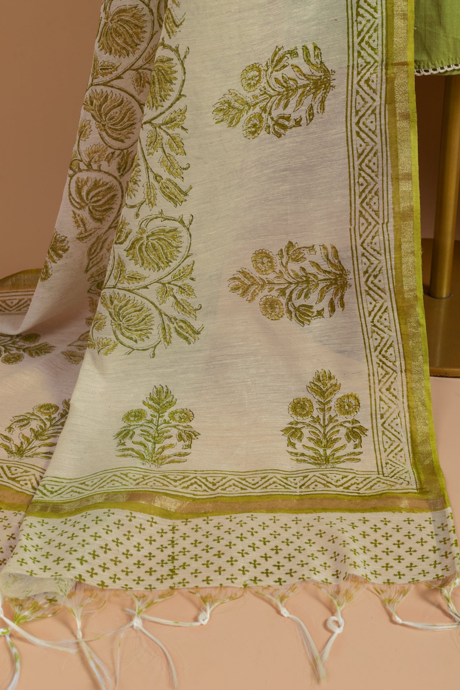 Afreen Cotton Neon Green Unstitched Suit Set Sterling House