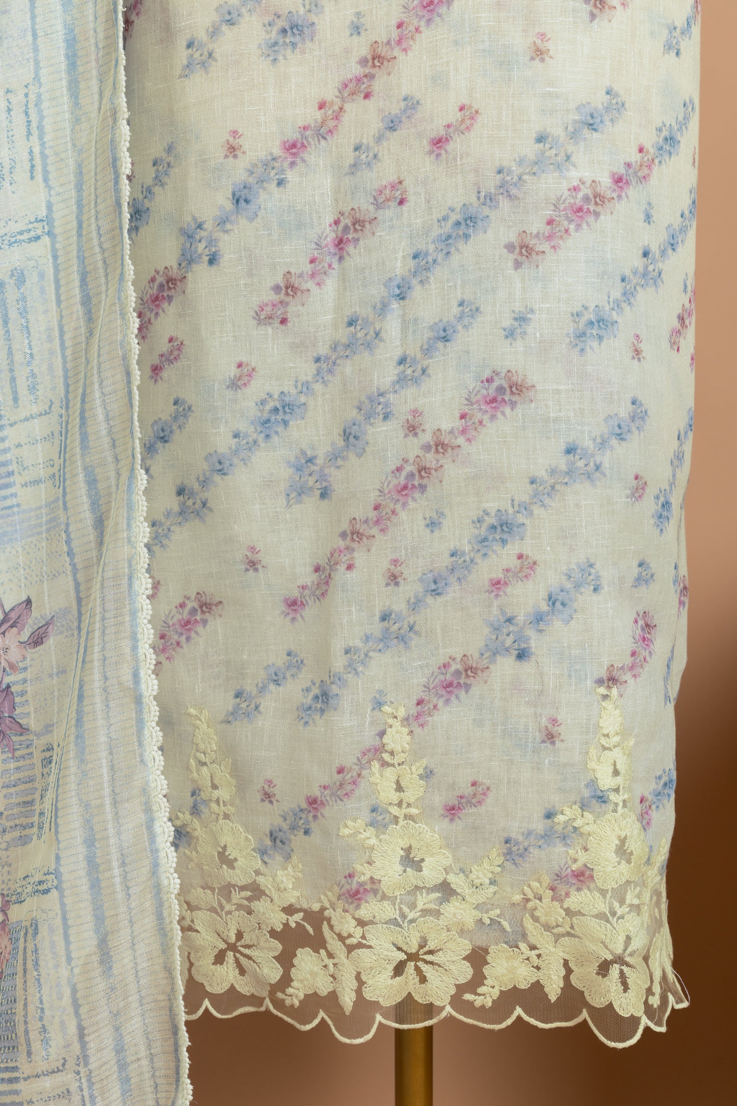 Linen yellow Unstitched Suit Set