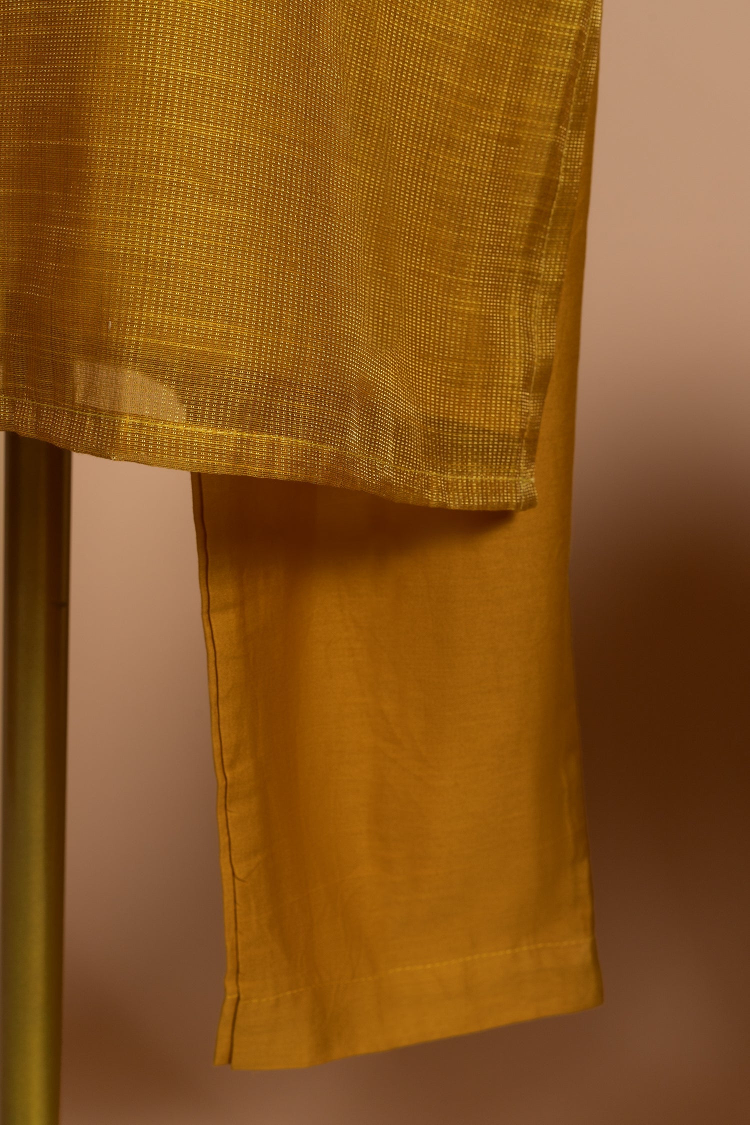 Luxe Kota Shimmer Silk Mustard Readymade Set Sterling House