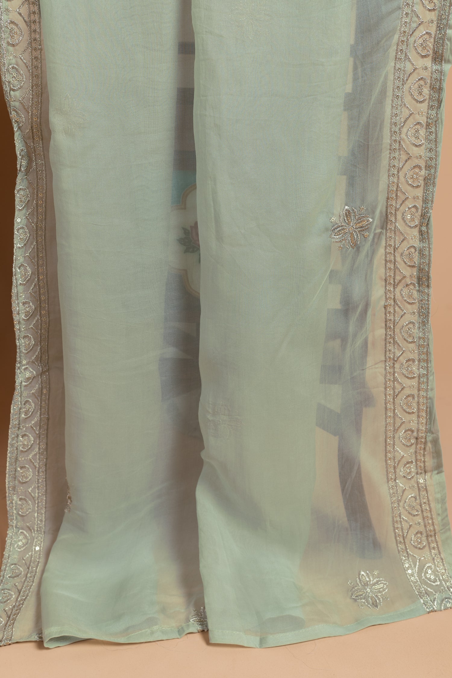 Anokhi Shimmer Silk Pista Green readymade Set Sterling House