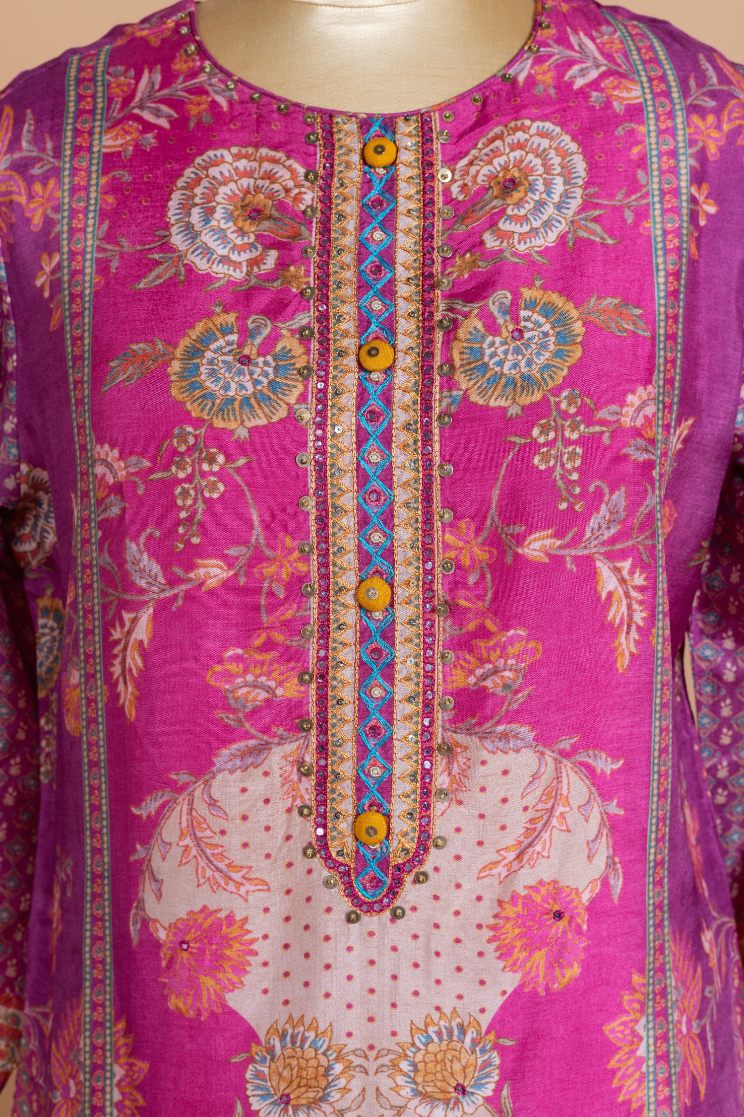 Luxe Muslin Pink Readymade Set