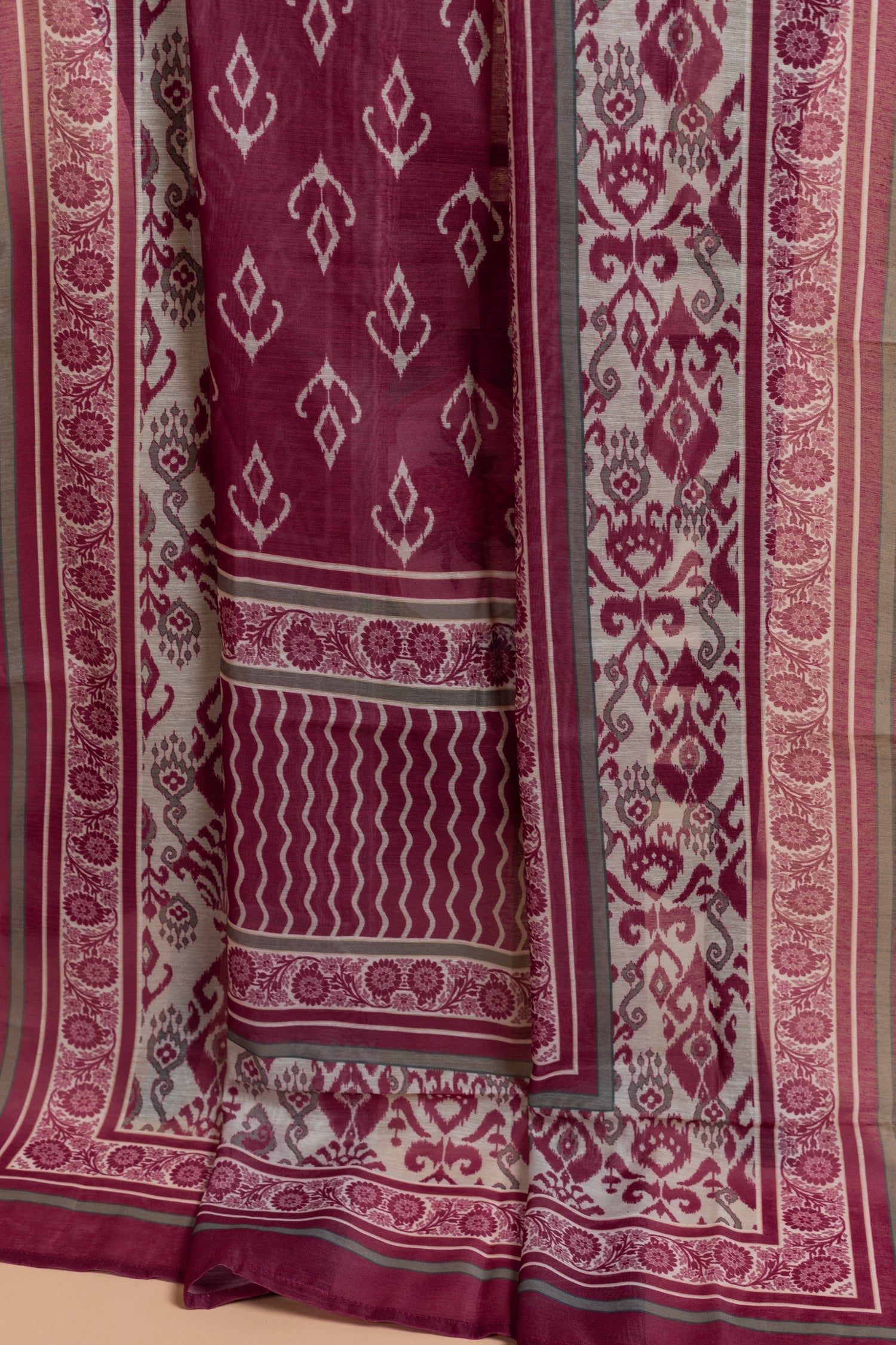 Afreen Wine Cotton Readymade Set Sterling House