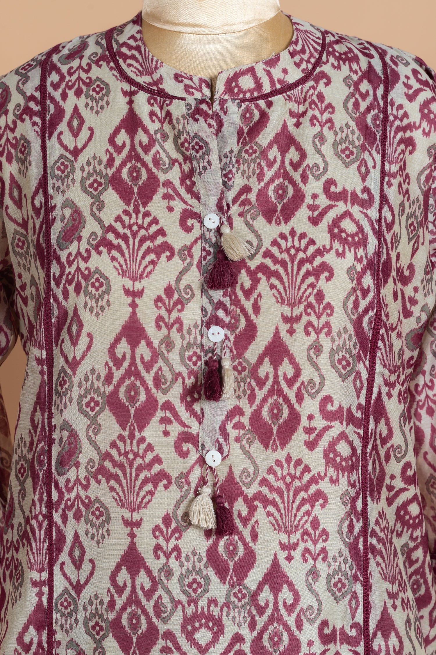 Afreen Wine Cotton Readymade Set Sterling House