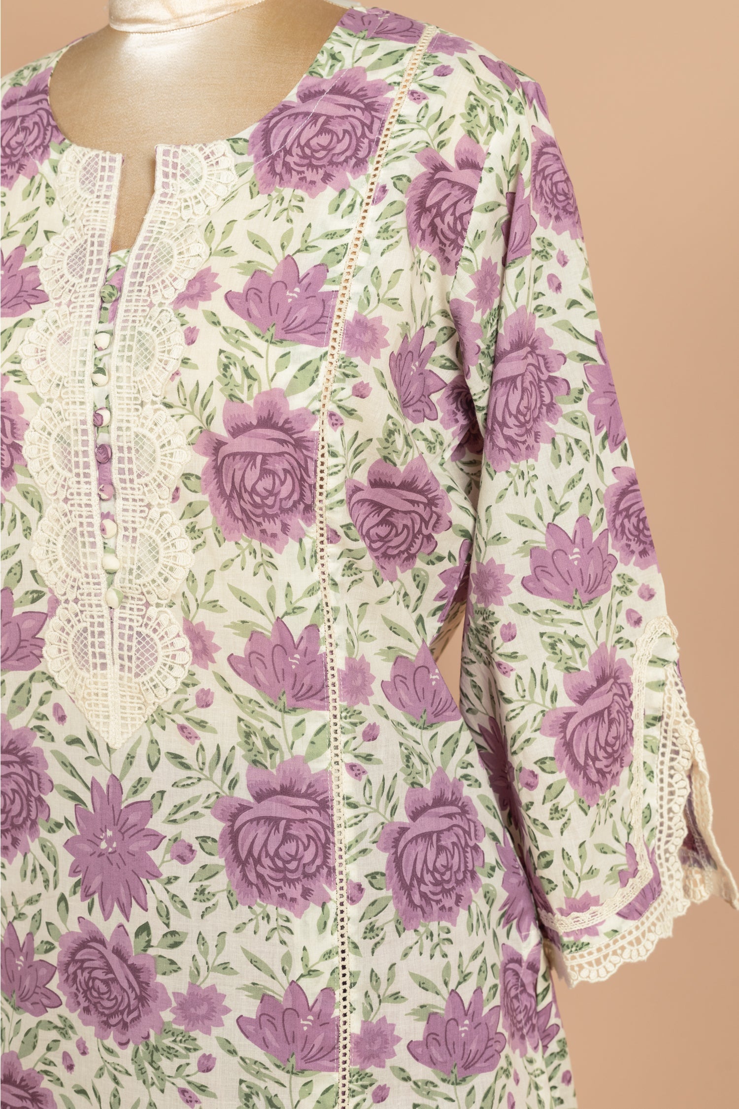 Afreen Purple Cotton Readymade Set Sterling House