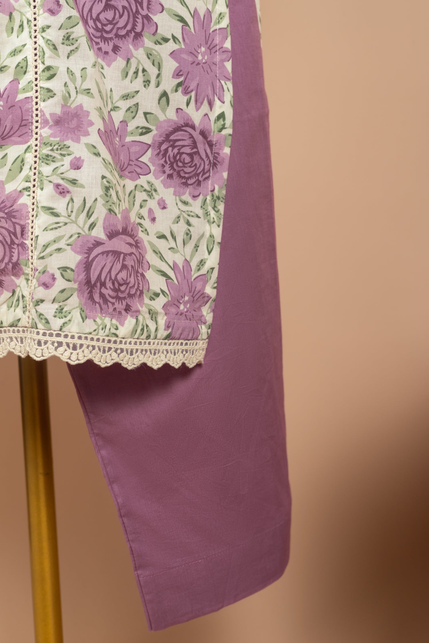 Afreen Purple Cotton Readymade Set Sterling House