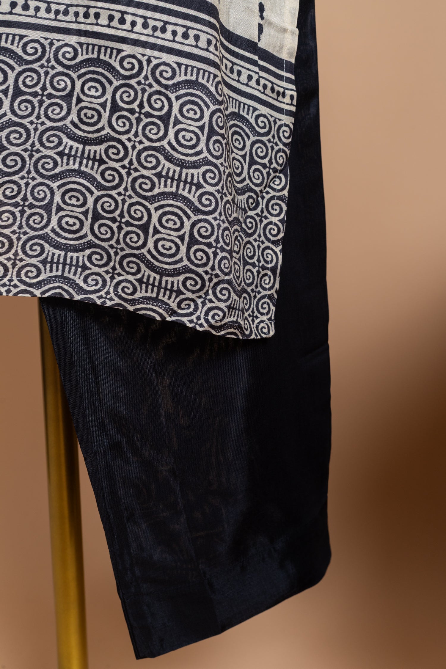 Afreen White With Black Cotton Readymade Set Sterling House