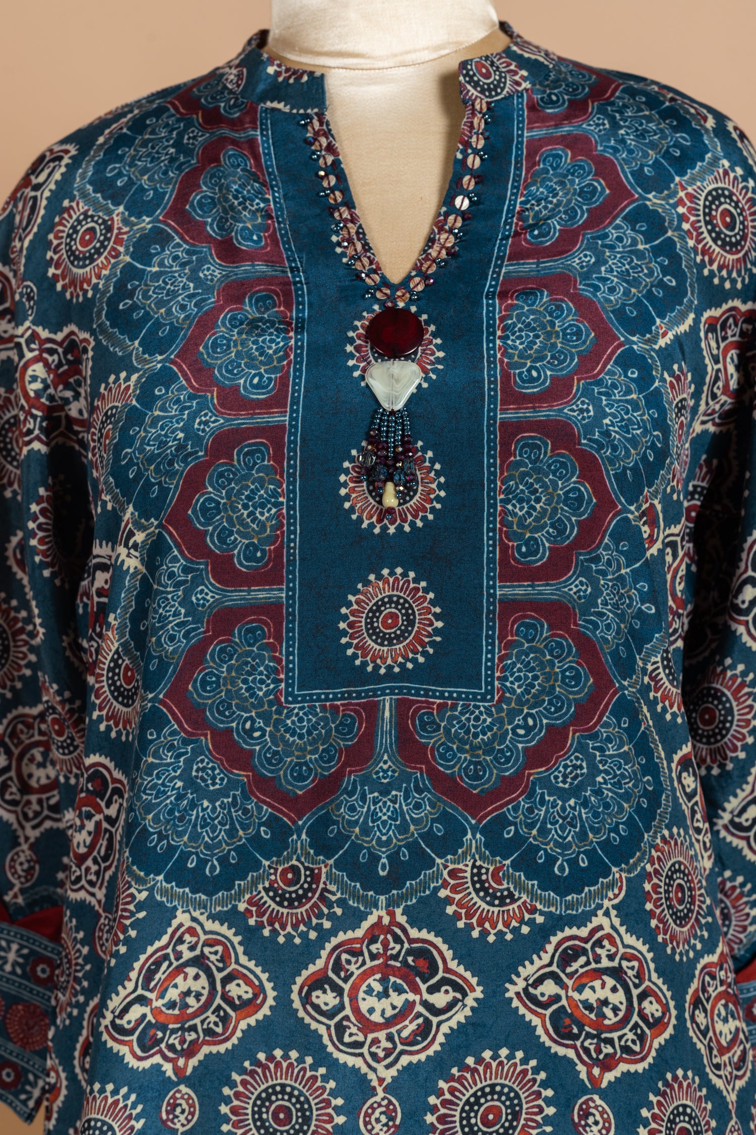 Afreen Blue Muslin Readymade Set