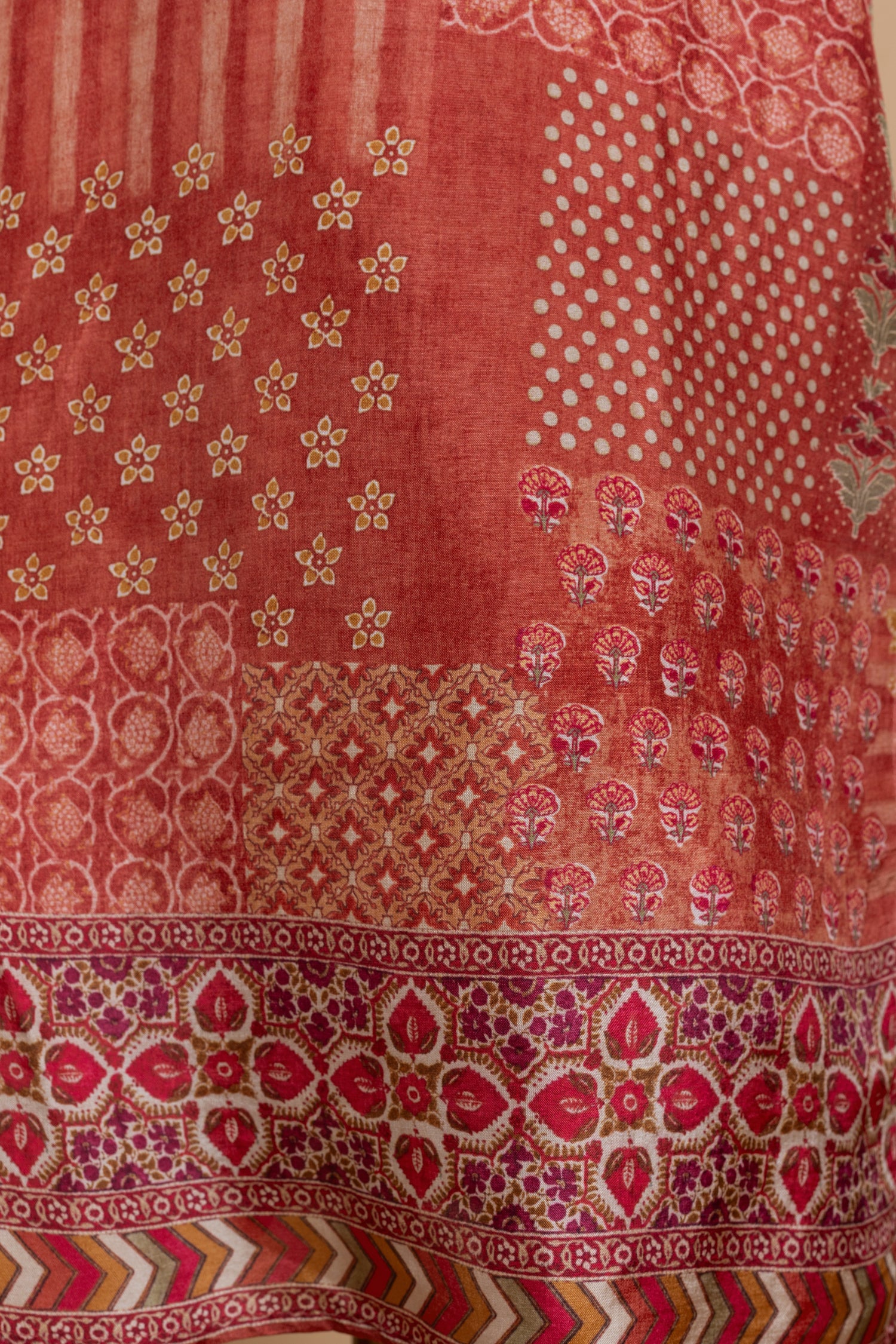 Afreen Rust Muslin Readymade set