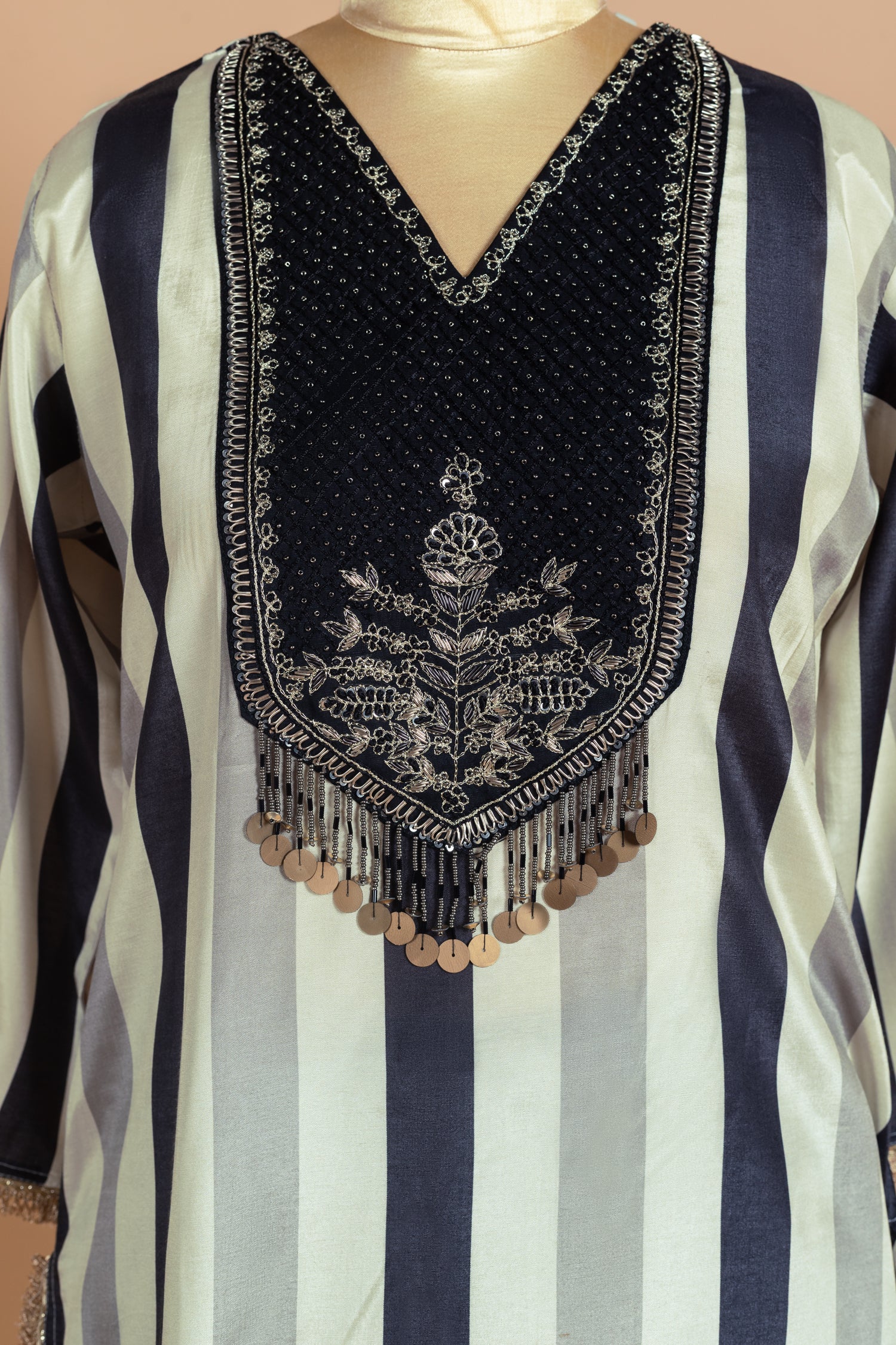 Luxe Black & White Soft Muslin Readymade Set