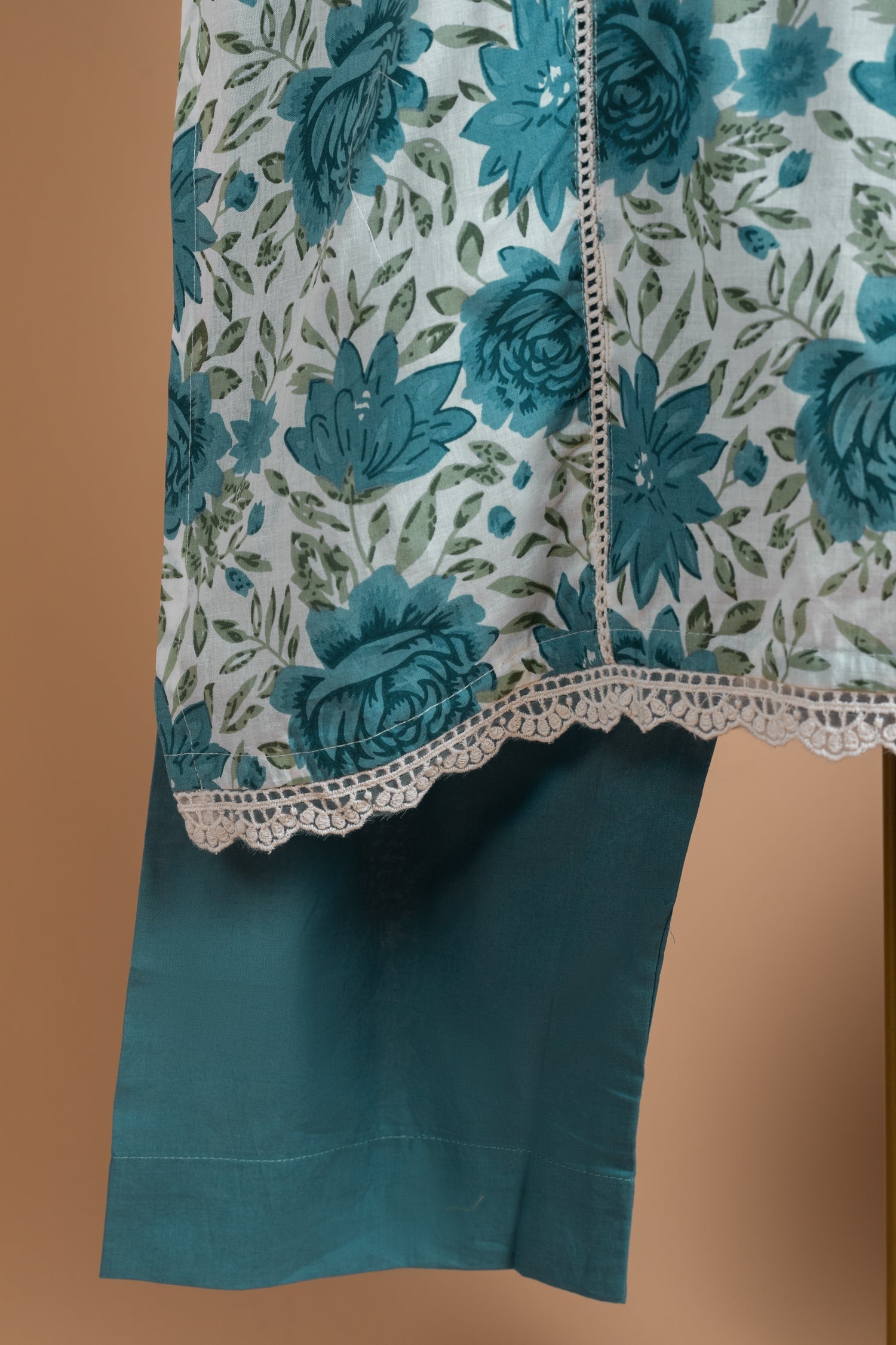 Afreen Blue Cotton Readymade Set Sterling House