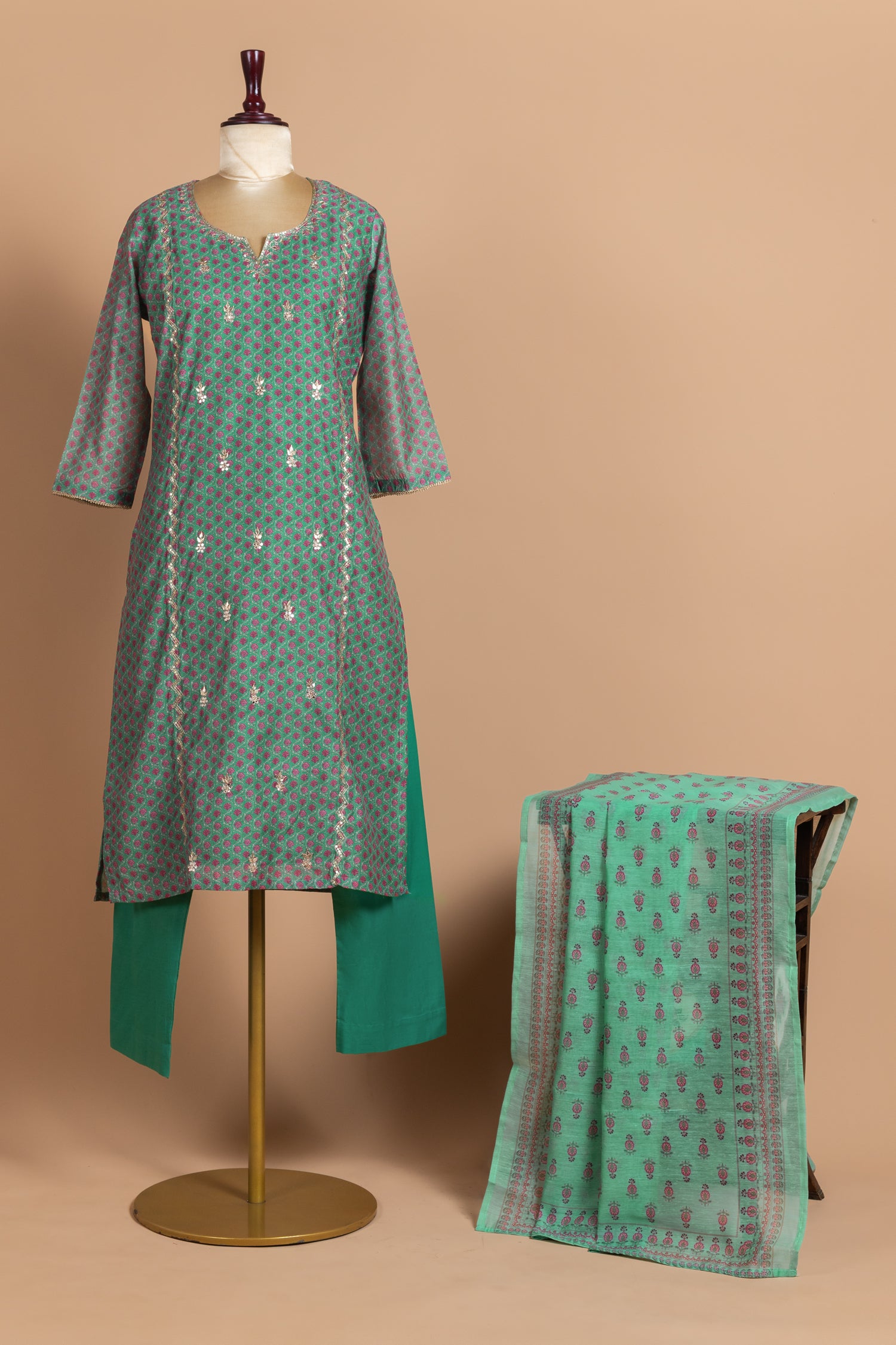 Luxe Sage Green Silk Blend Readymade Set