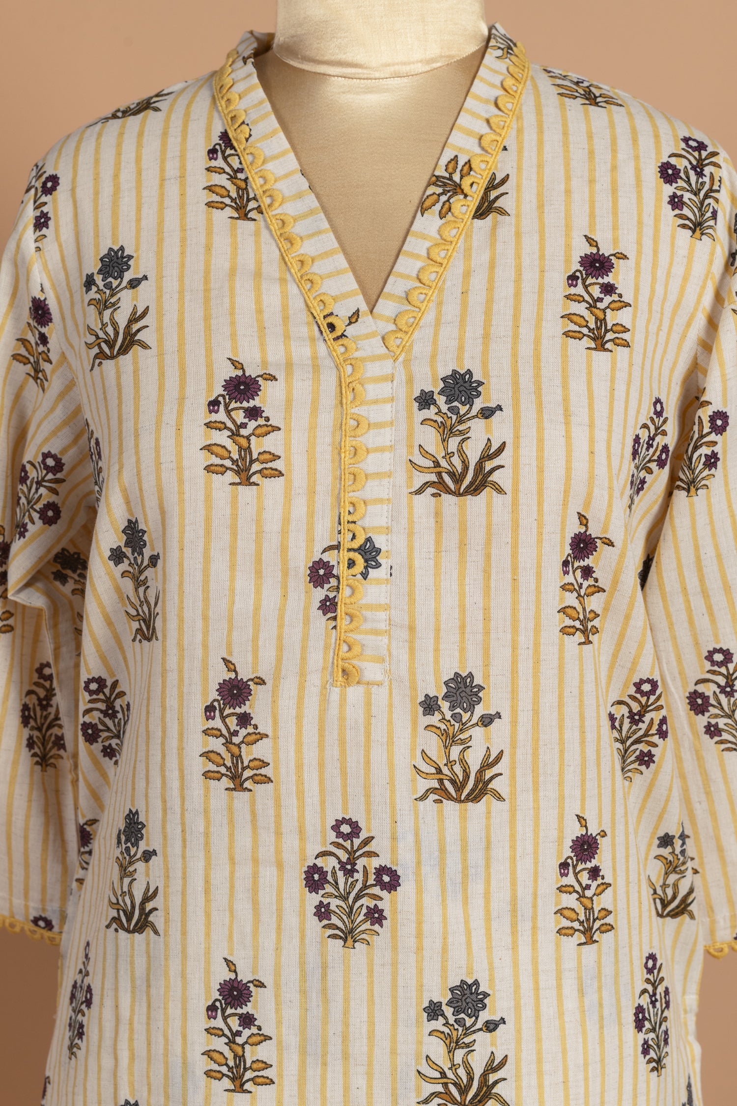 Afreen Yellow Cotton Printed Readymade Set