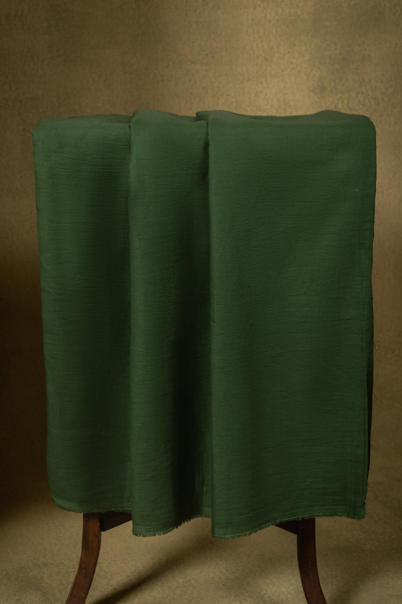 Bottle Green Soft Silk Blend Printed Unstitched Suit