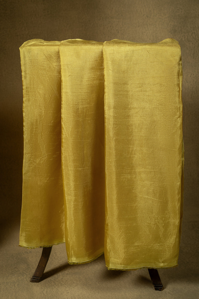 Yellow Shimmer Silk Brocade Embroidered Unstitched Suit