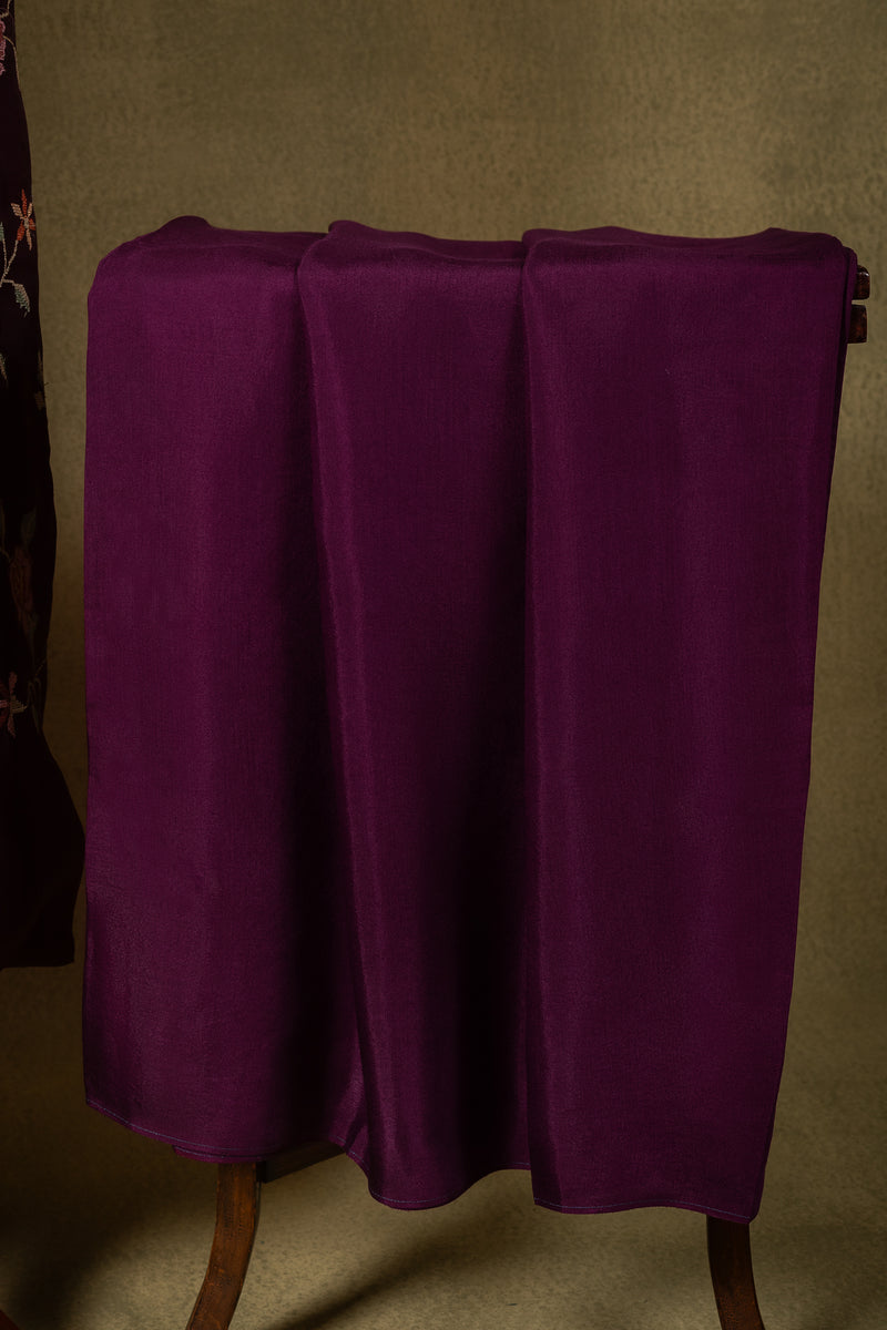 Deep Plum Floral Muslin Embroidered Unstitched Suit Sterling House