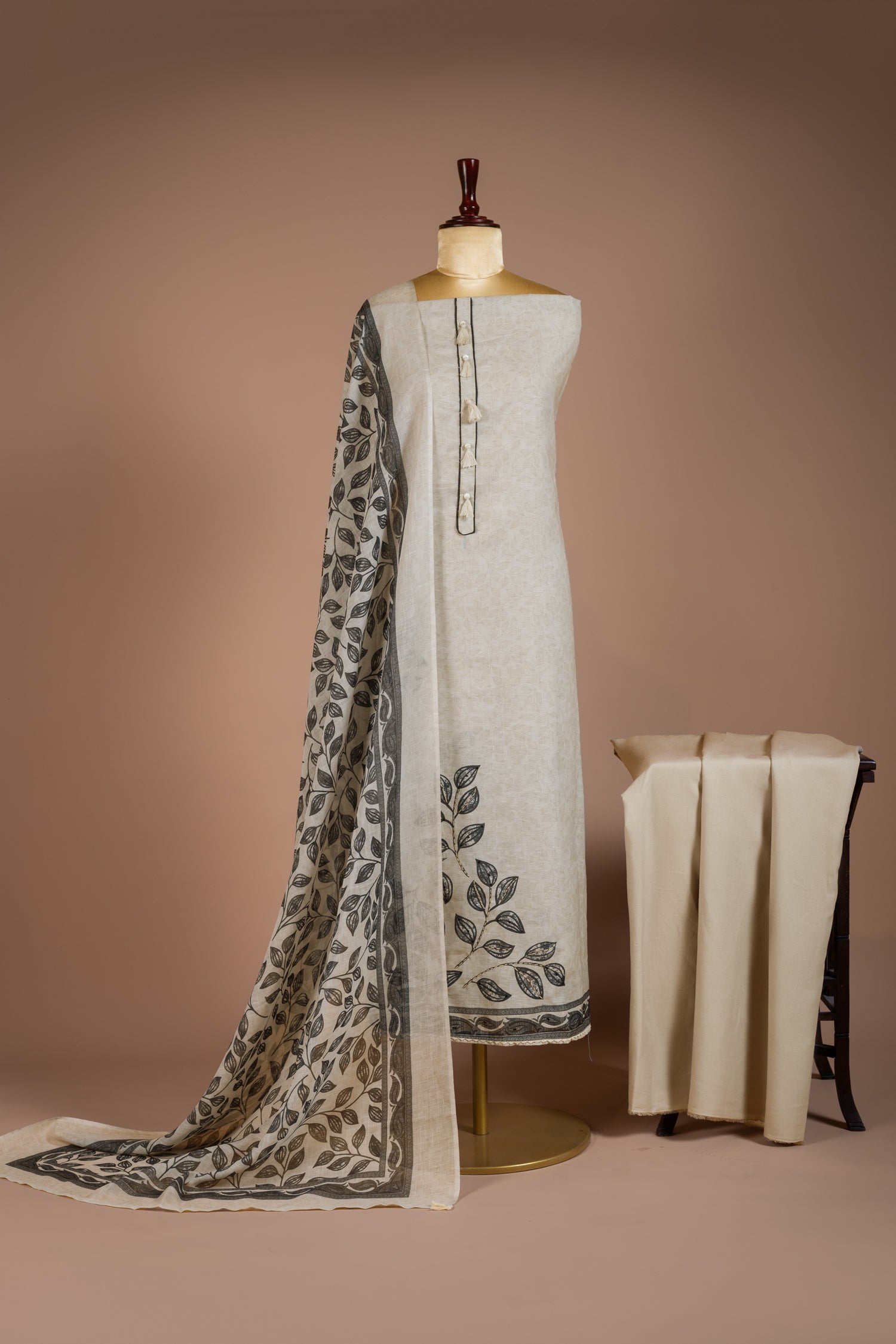 Linen Cream Unstitched Suit Set Sterling House
