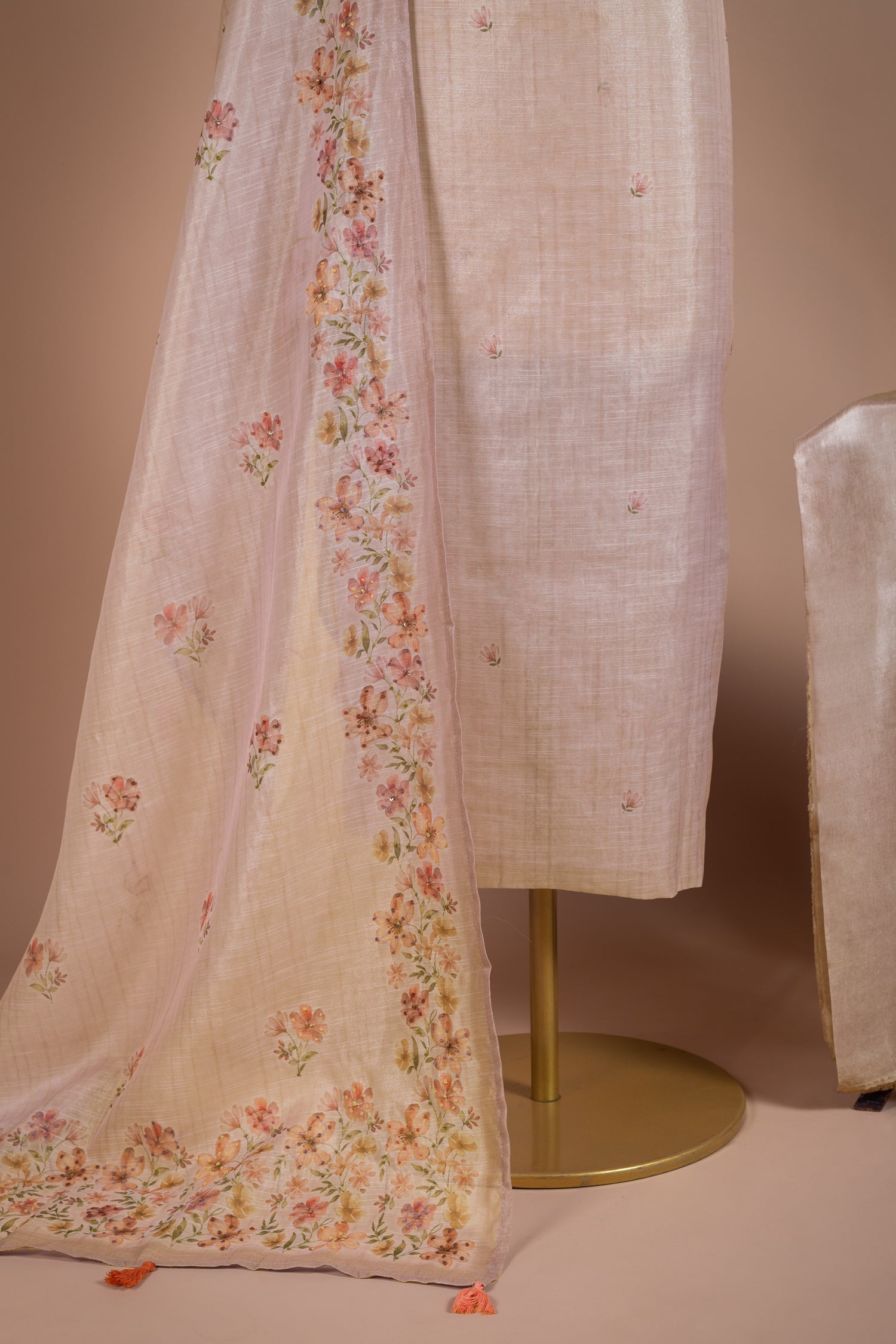 Afreen Pink Kota Shimmer Blend Unstitched Suit Set Sterling House