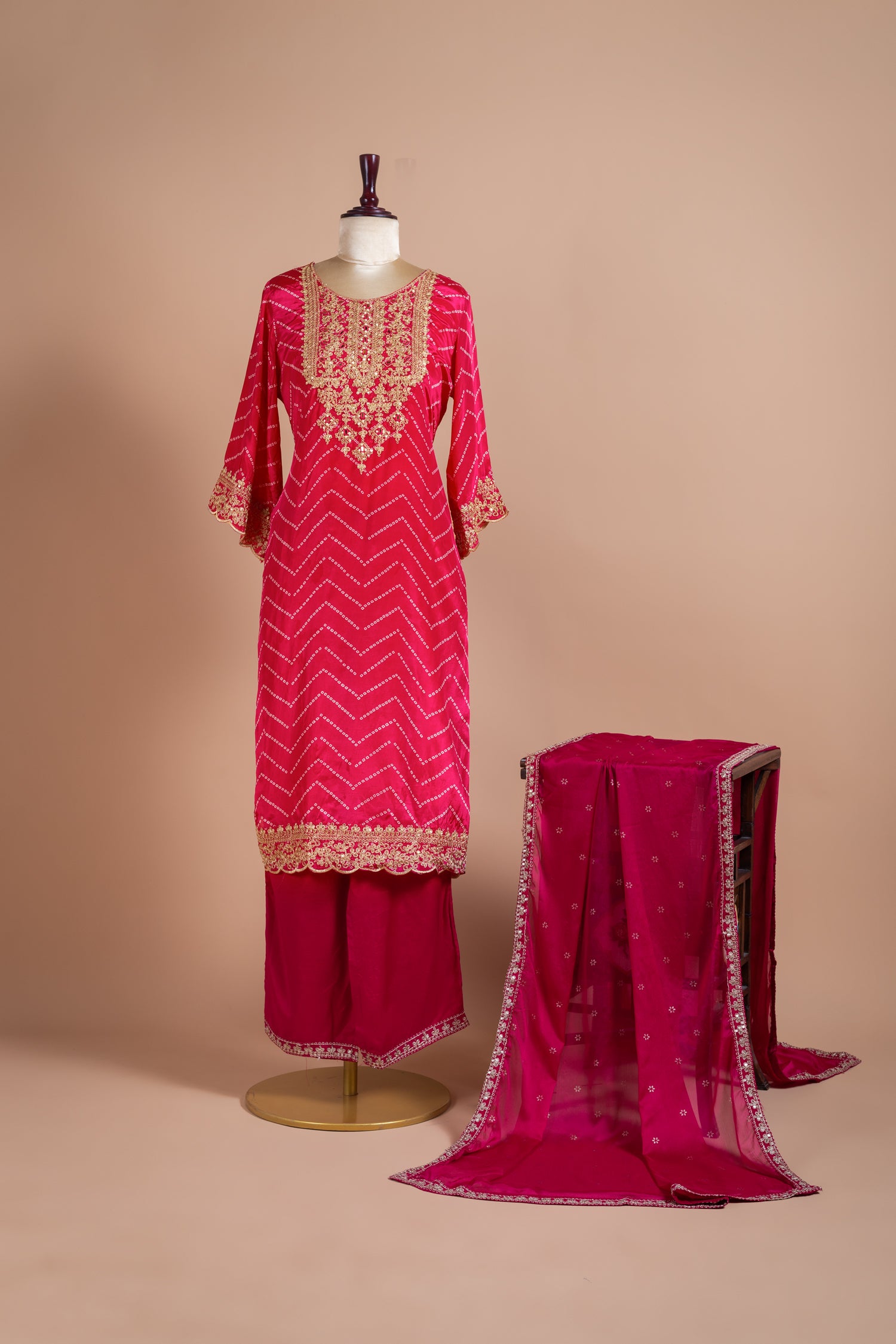 Luxe Pink Soft Shimmer Silk Suit Set