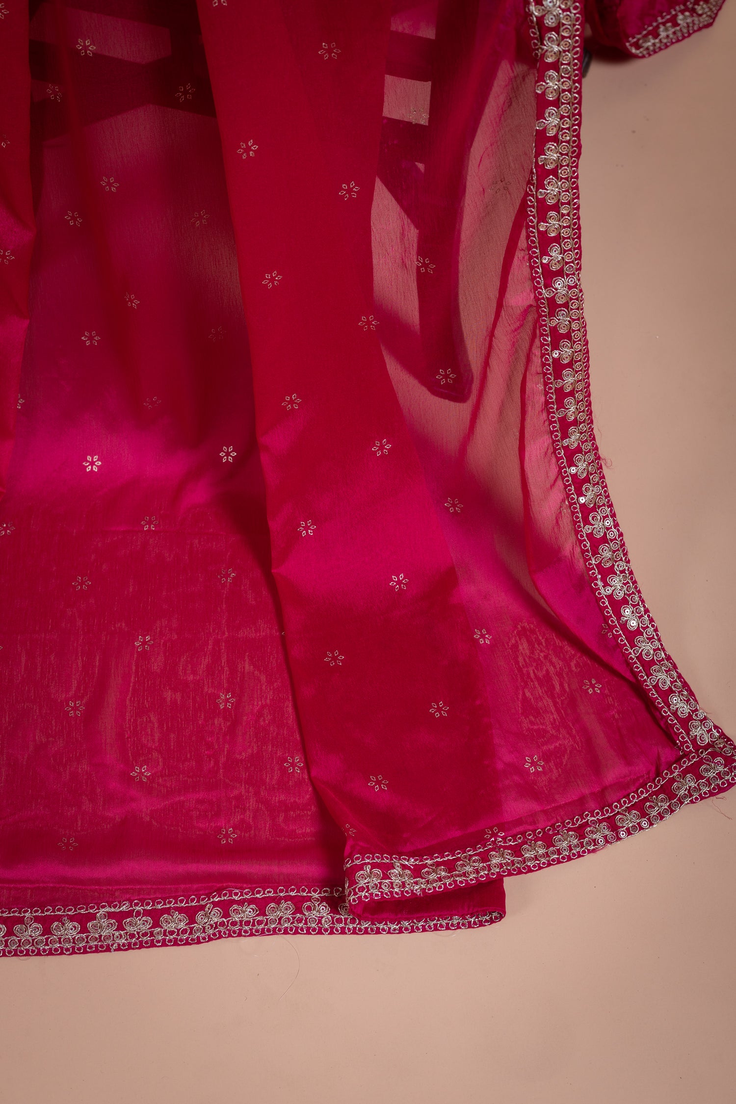 Luxe Pink Soft Shimmer Silk Suit Set