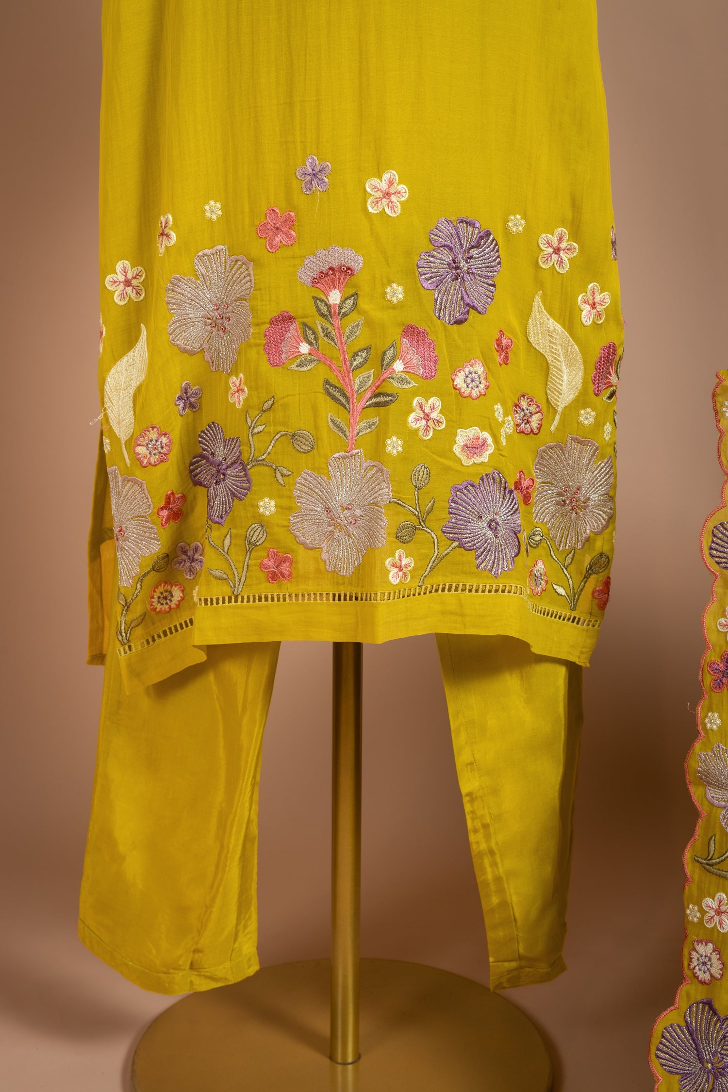 Afreen Mul Cotton Yellow Readymade Suit Set Sterling House