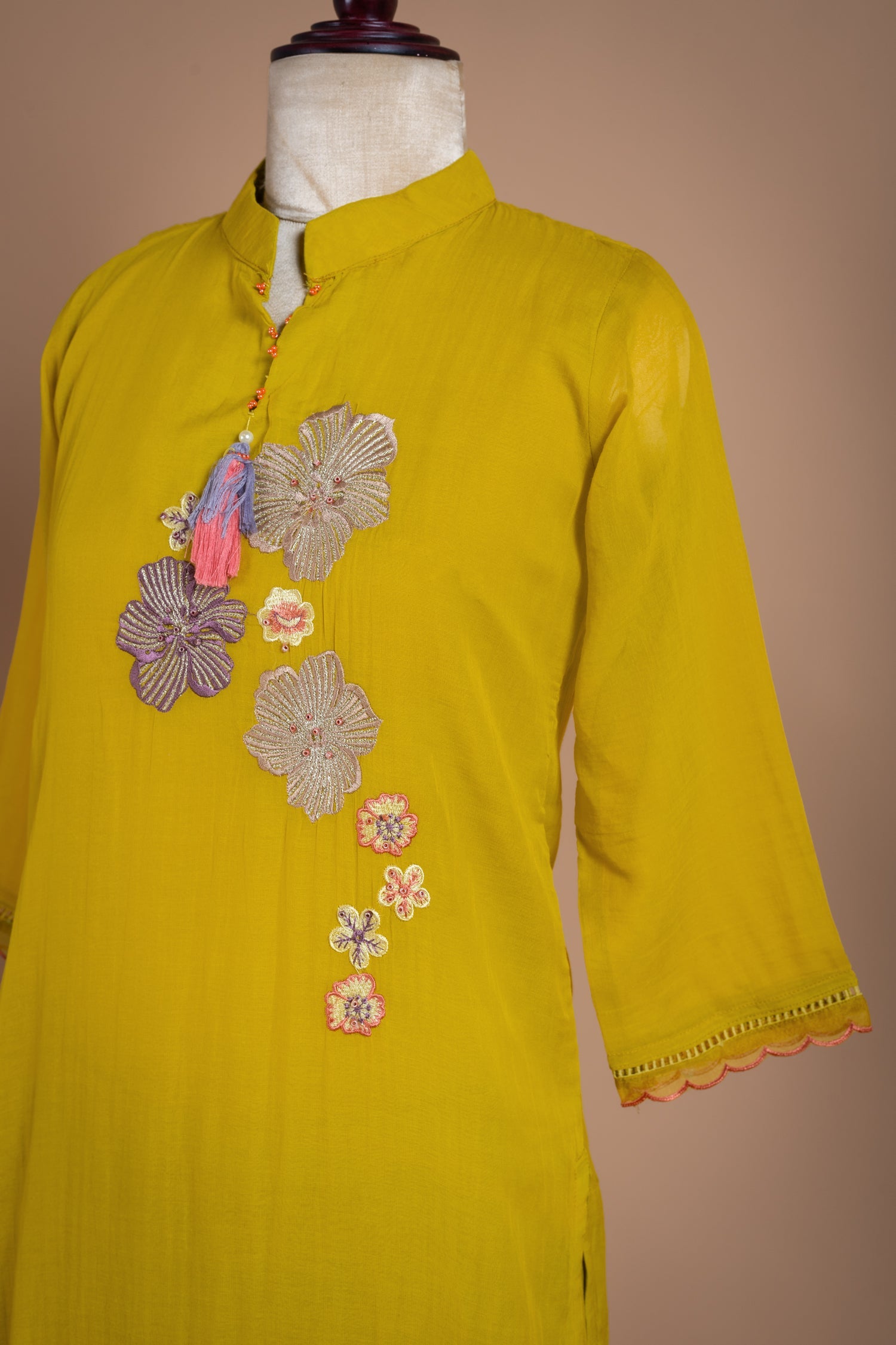 Afreen Mul Cotton Yellow Readymade Suit Set Sterling House